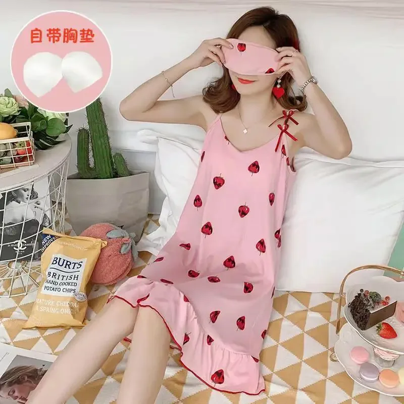 Nightgowns Women's Clothing Homewear Summer Suspenders Cute Comfortable Soft Simple Casual Breathable Loose Fit Large Size Thin
Nightgowns Women's Clothing Homewear Summer Suspenders Cute Comfortable Soft Simple Casual Breathable Loose Fit Large Size Thin