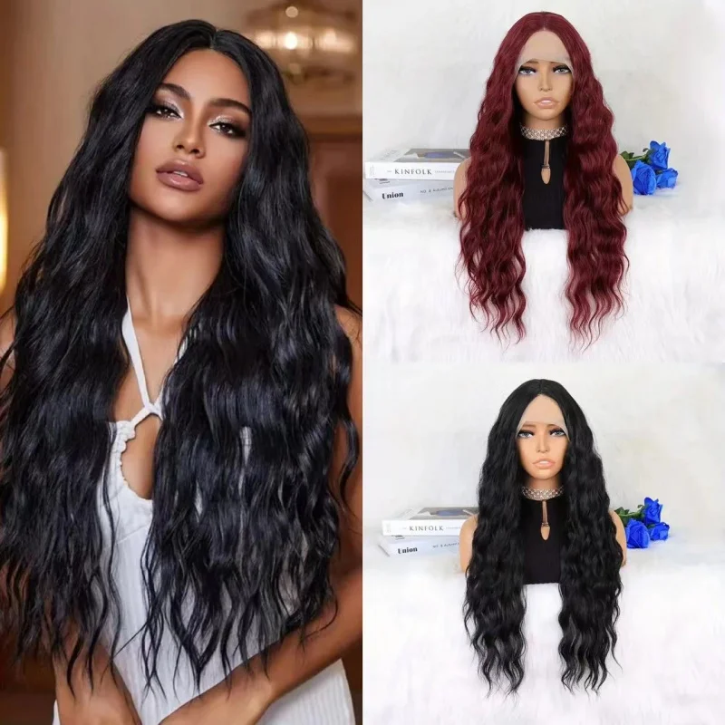 Fashionable and elegant women's , long curly hair wig, front lace synthetic fiber headpiece
Fashionable and elegant women's , long curly hair wig, front lace synthetic fiber headpiece