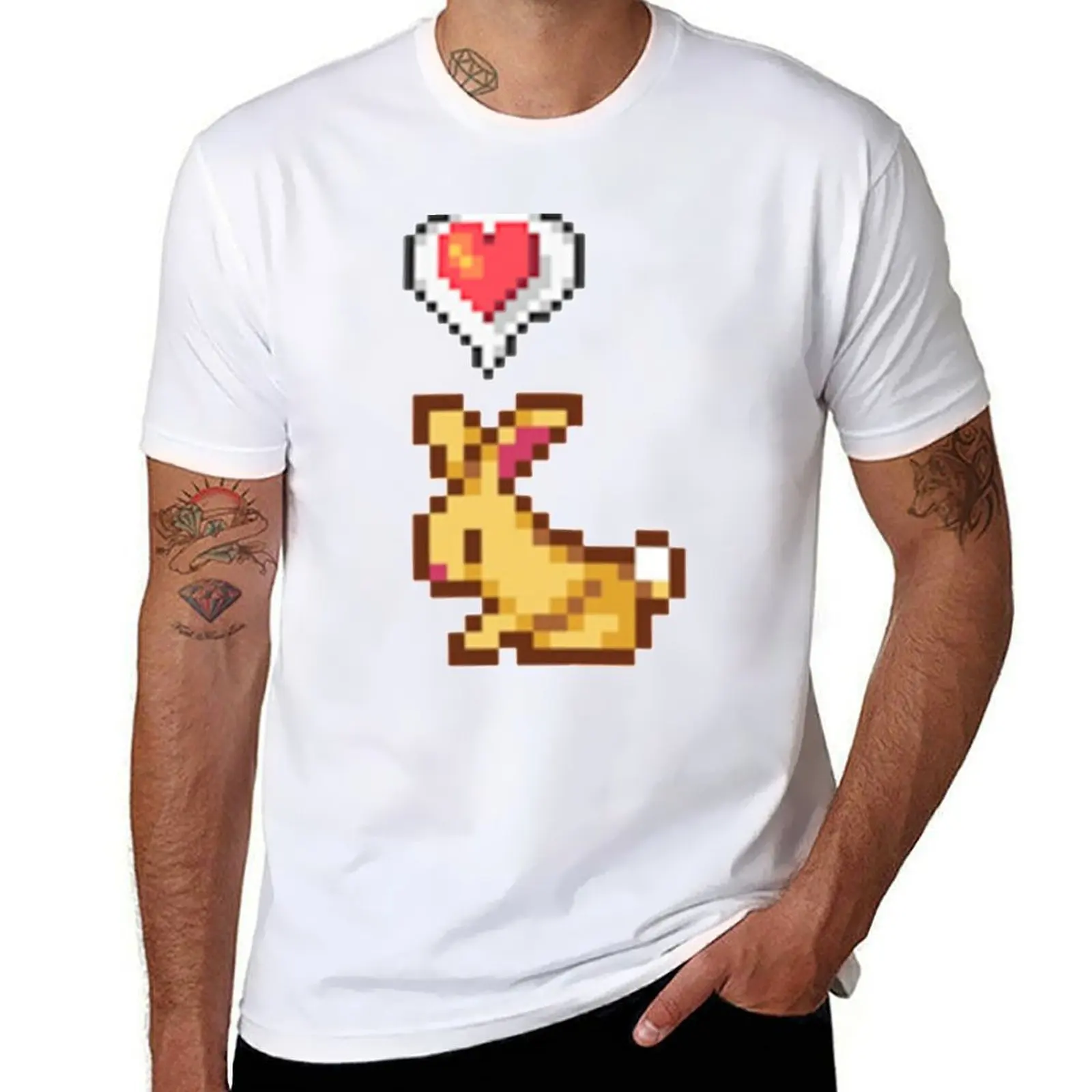 Футболка Stardew Valley Happy Rabbit Chicken, мужские забавные футболки с рисунком, мужская однотонная футболка
Футболка Stardew Valley Happy Rabbit Chicken, мужские забавные футболки с рисунком, мужская однотонная футболка