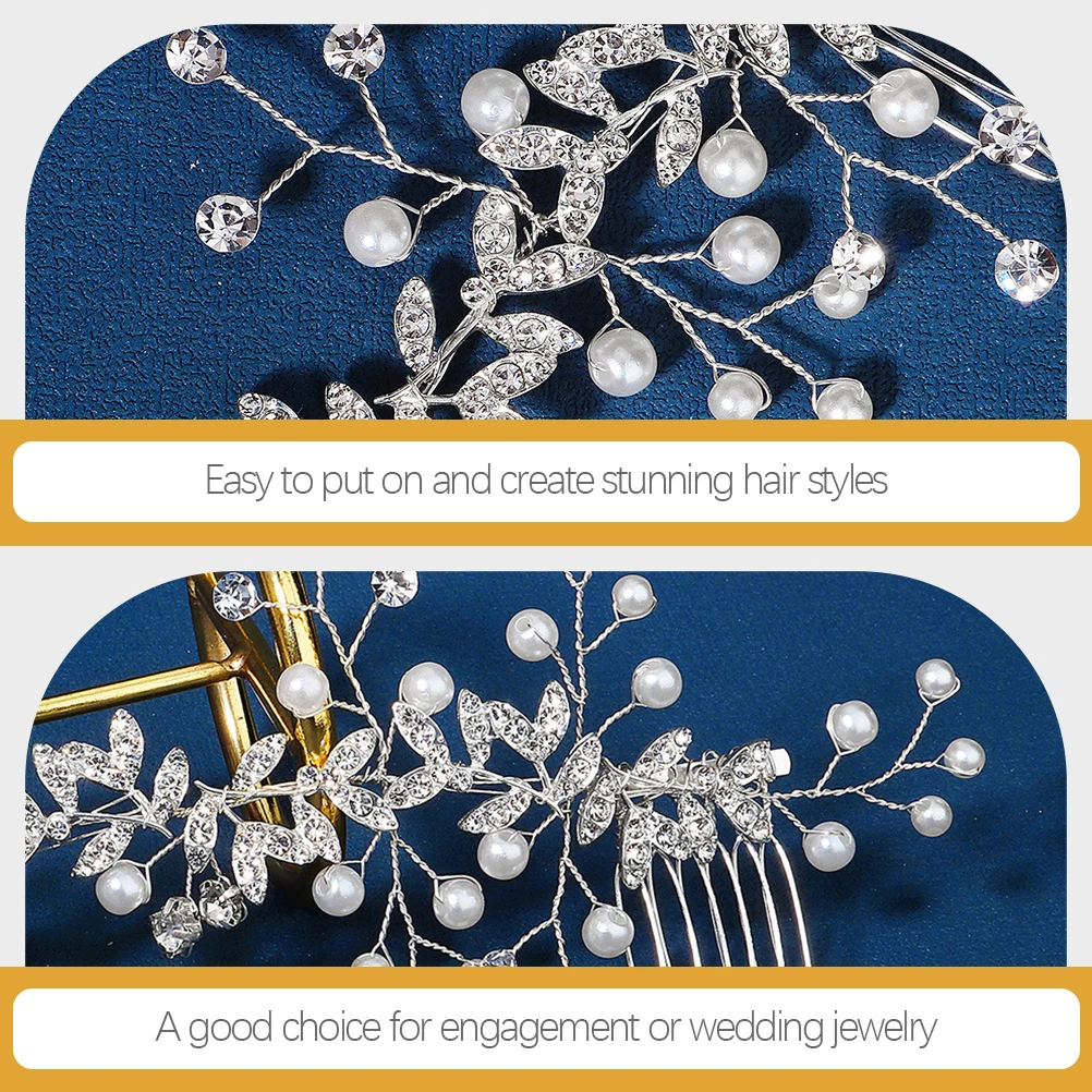 Pearl Comb Elegant Hair Decorative Combs for Women Wedding Metal Crystal Headdress 
Pearl Comb Elegant Hair Decorative Combs for Women Wedding Metal Crystal Headdress