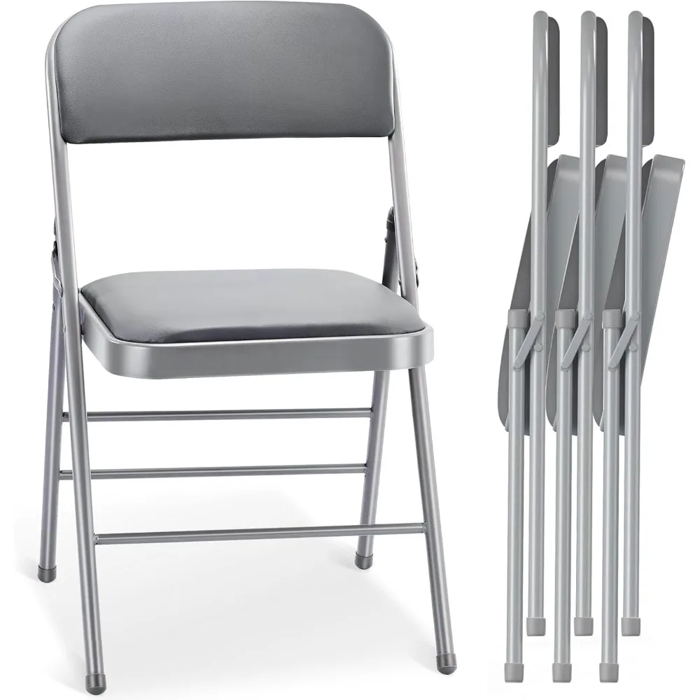 4 Pack Folding Chairs with PU Padded Cushion and Back, Commercial Grade Metal Chairs with Comfortable PU Leather Cushion for Ho
4 Pack Folding Chairs with PU Padded Cushion and Back, Commercial Grade Metal Chairs with Comfortable PU Leather Cushion for Ho