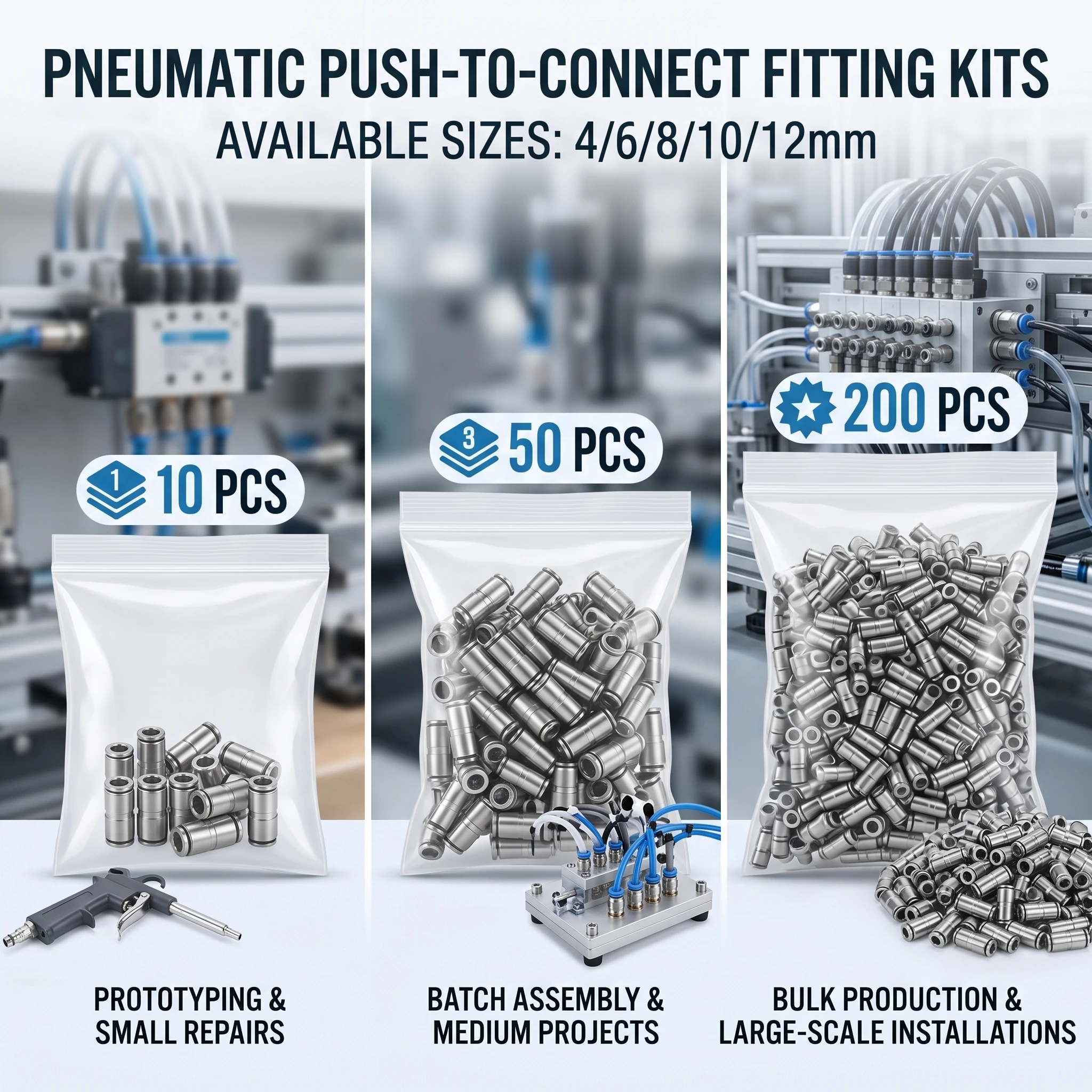 10/50/200 PCS 304 Stainless Steel Pneumatic Quick Coupler Fitting 4/6/8/10/12mm for Air Compressor Hose PE PV PY PU Connector
10/50/200 PCS 304 Stainless Steel Pneumatic Quick Coupler Fitting 4/6/8/10/12mm for Air Compressor Hose PE PV PY PU Connector
