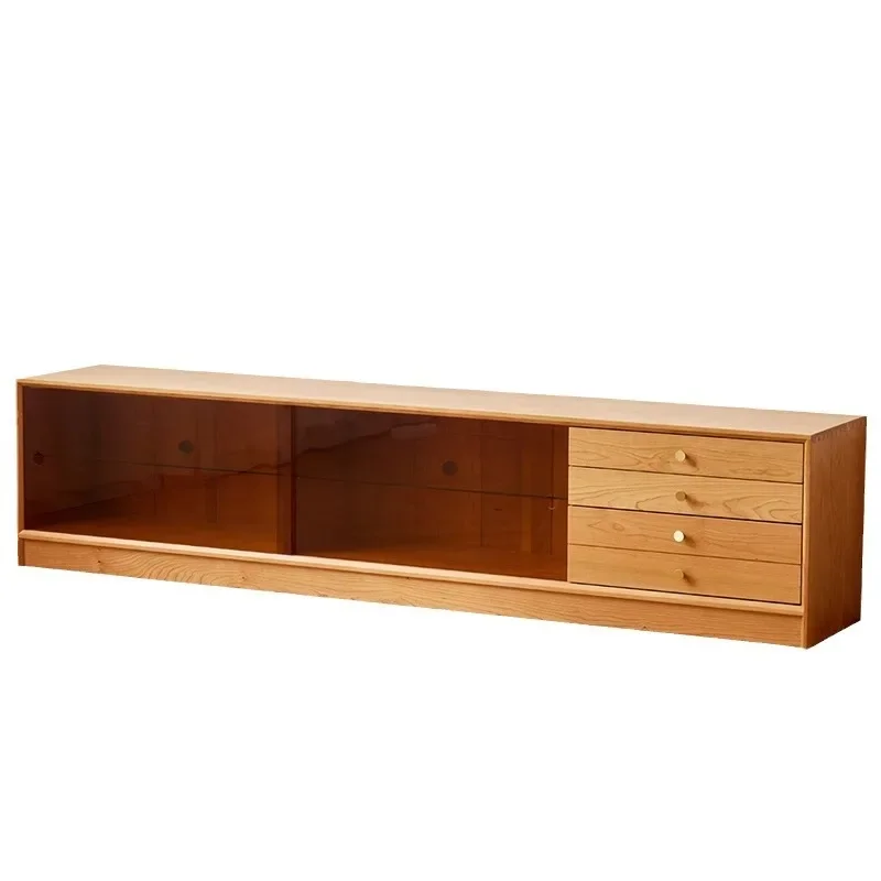 Cherry wood TV cabinet, simple rock slab solid wood floor TV cabinet in the living room for home use
Cherry wood TV cabinet, simple rock slab solid wood floor TV cabinet in the living room for home use