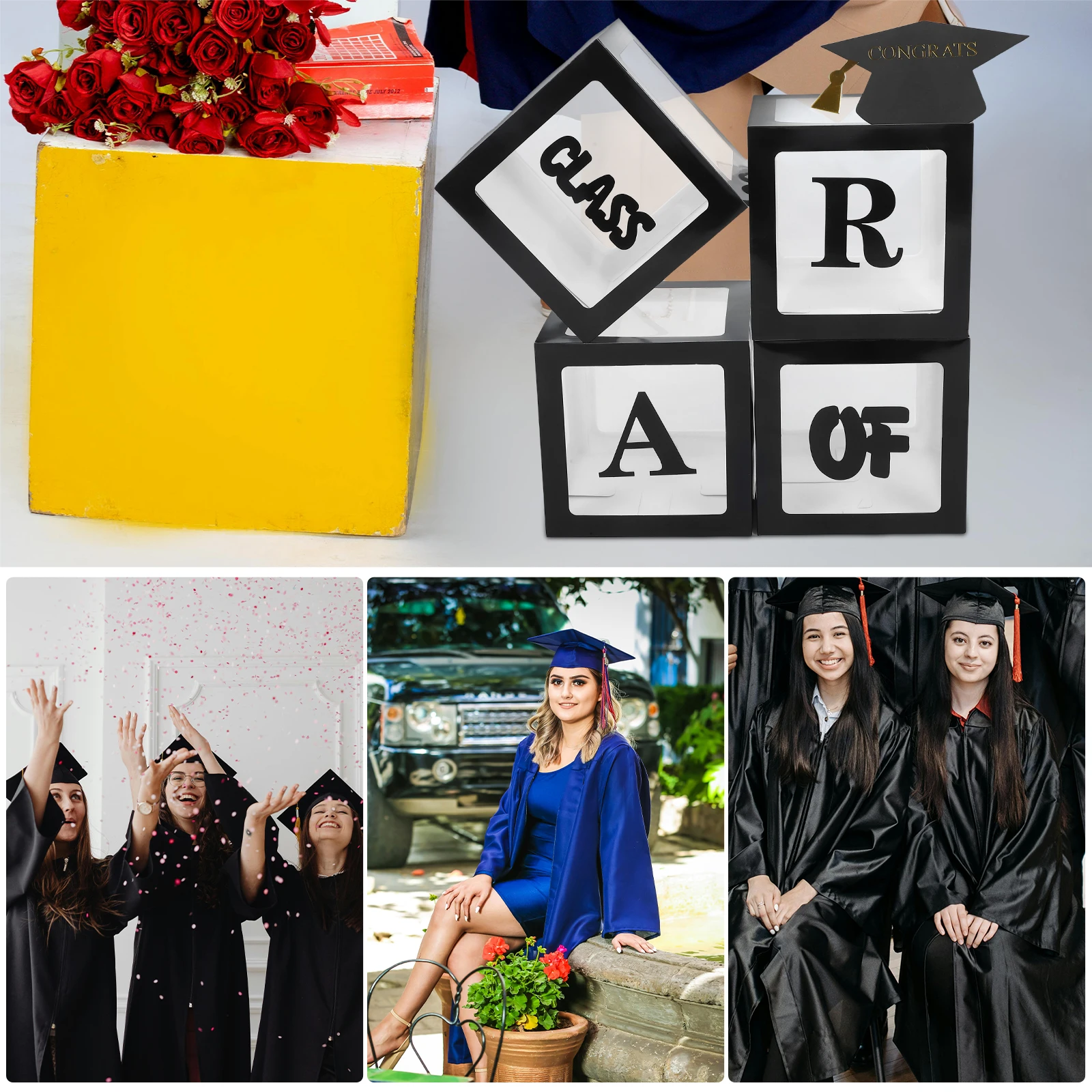1 set 2025 Graduation Decorations Black Balloon Boxes Graduation Party Decoration Venue Setup Props Table Centerpieces Class
1 set 2025 Graduation Decorations Black Balloon Boxes Graduation Party Decoration Venue Setup Props Table Centerpieces Class