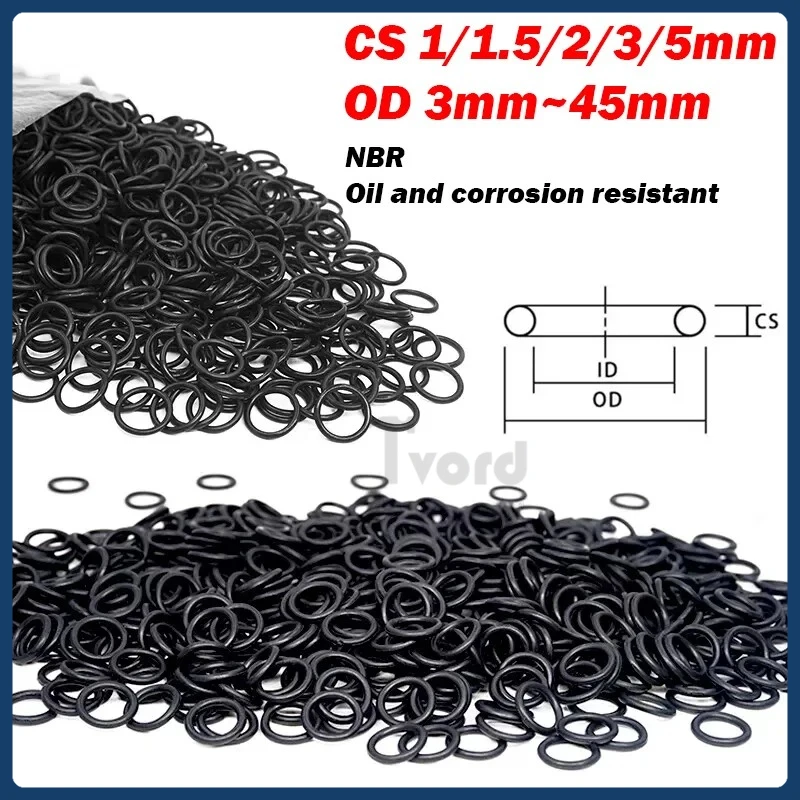 Black NBR Oil Resistant Seal Ring Gasket CS 1/1.5/2/3/5mm Water-Proof Nitrile Butadiene Rubber O-ring Washer OD 3mm~45mm
Black NBR Oil Resistant Seal Ring Gasket CS 1/1.5/2/3/5mm Water-Proof Nitrile Butadiene Rubber O-ring Washer OD 3mm~45mm