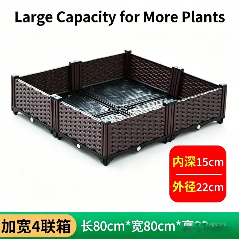 Extra Large 4-Tier 80x80x22cm Plastic Planter Box Raised Garden Bed for Vegetables Flowers Herbs - Suitable for Balcony Patio O
Extra Large 4-Tier 80x80x22cm Plastic Planter Box Raised Garden Bed for Vegetables Flowers Herbs - Suitable for Balcony Patio O