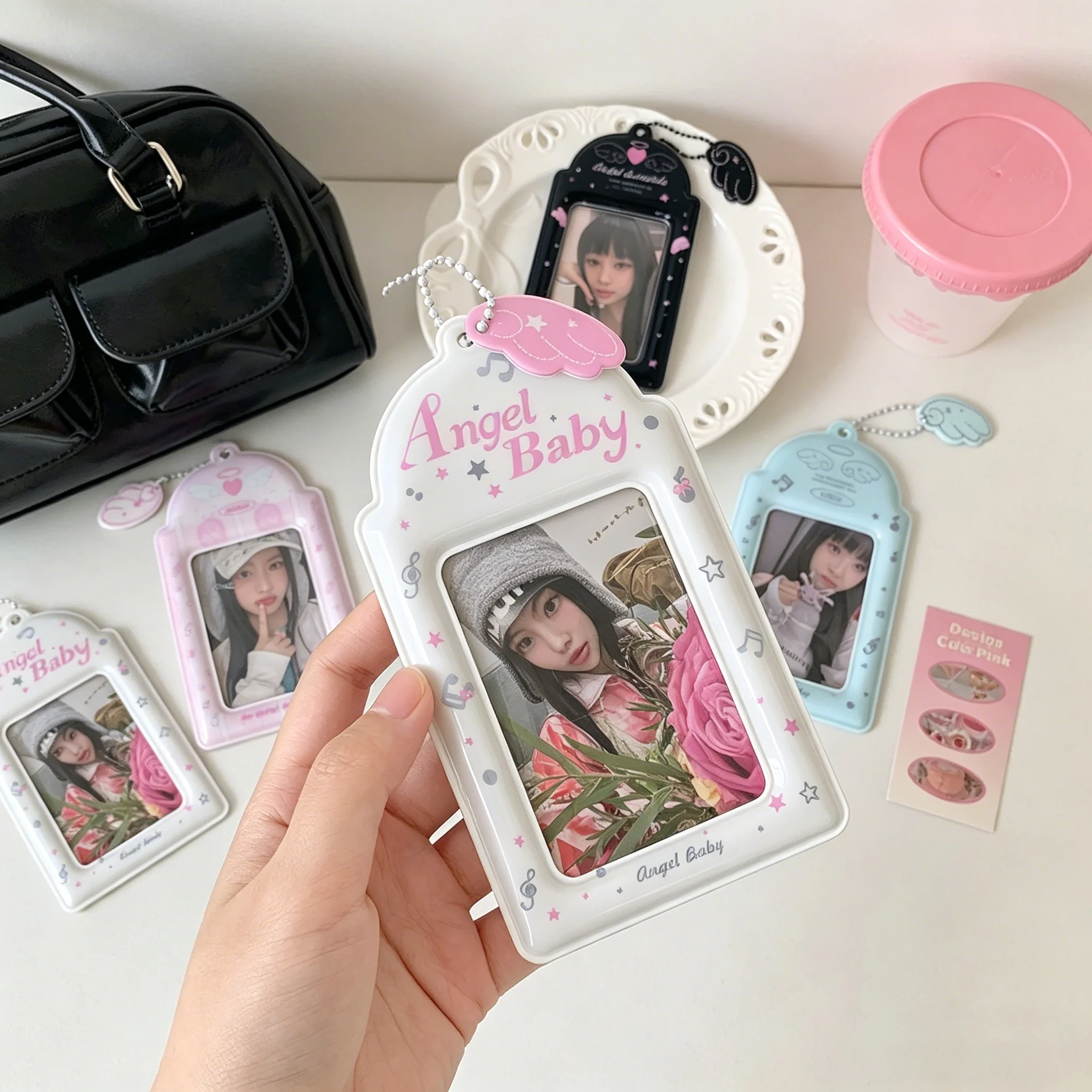 INS Fashion Korean Girl 3inch Idol Photo Storage Card Holder Cute Angel Wings holder Pendant Card Clip Student Campus Card Cover
INS Fashion Korean Girl 3inch Idol Photo Storage Card Holder Cute Angel Wings holder Pendant Card Clip Student Campus Card Cover