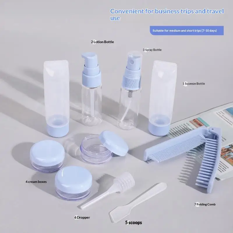 10Pcs PVC Travel Bottle Set Refillable Split Container Kit Leakproof Lightweight For Shampoo Lotion Cream Outdoor Gym Trip
10Pcs PVC Travel Bottle Set Refillable Split Container Kit Leakproof Lightweight For Shampoo Lotion Cream Outdoor Gym Trip