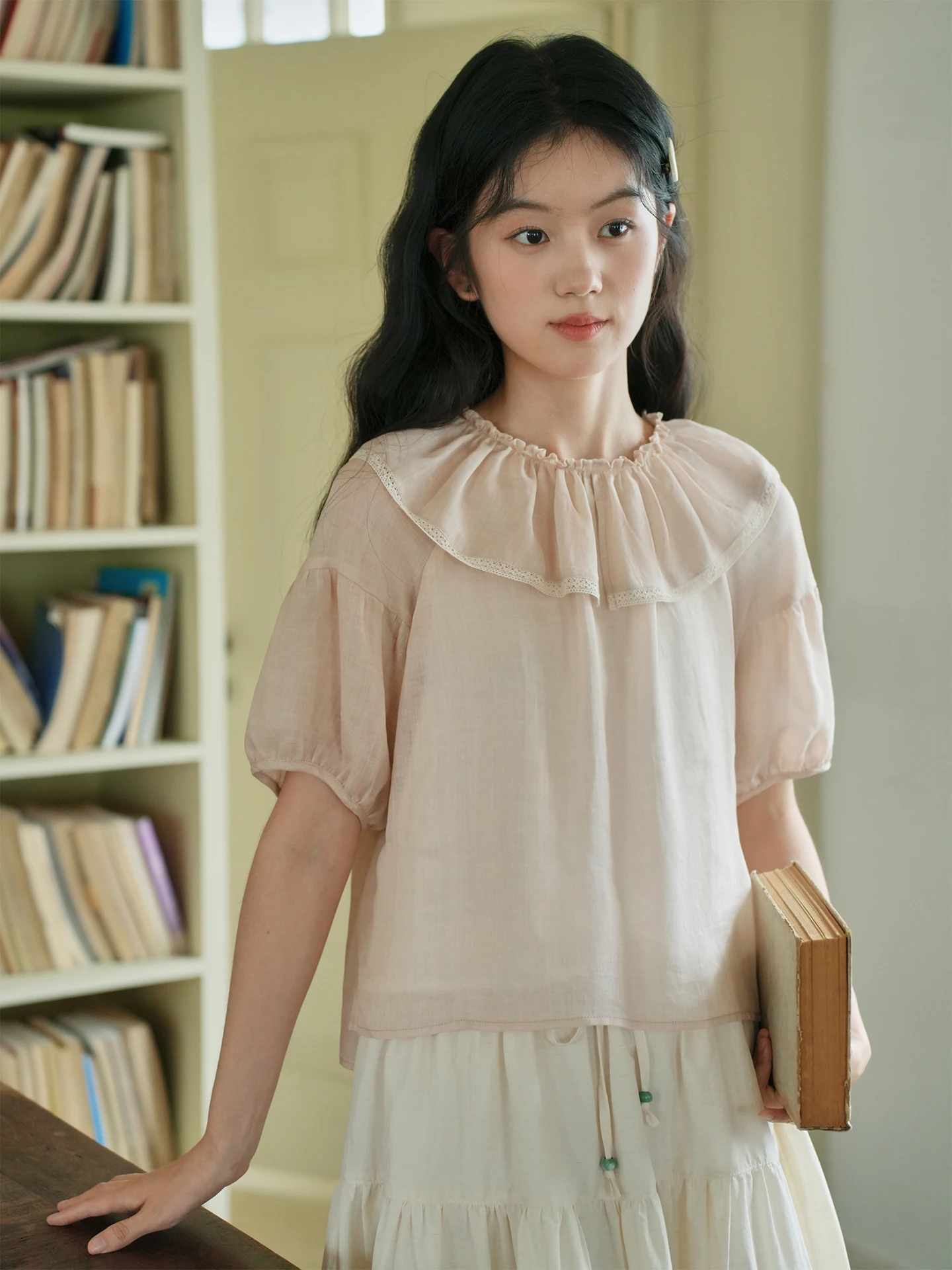 Женская свободная блузка Nesoulum Cr Pink с большим воротником в форме лотоса, винтажный летний топ с рукавами-фонариками для повседневной носки
Женская свободная блузка Nesoulum Cr Pink с большим воротником в форме лотоса, винтажный летний топ с рукавами-фонариками для повседневной носки