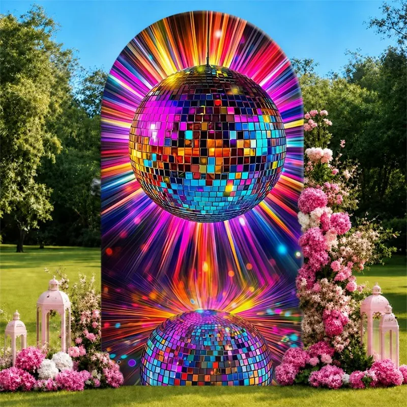 Single Side Arch Backdrop Cover Vibrant Disco Ball Theme Background Cloth for Party Decor with Radiant Light Burst and Mirrored
Single Side Arch Backdrop Cover Vibrant Disco Ball Theme Background Cloth for Party Decor with Radiant Light Burst and Mirrored
