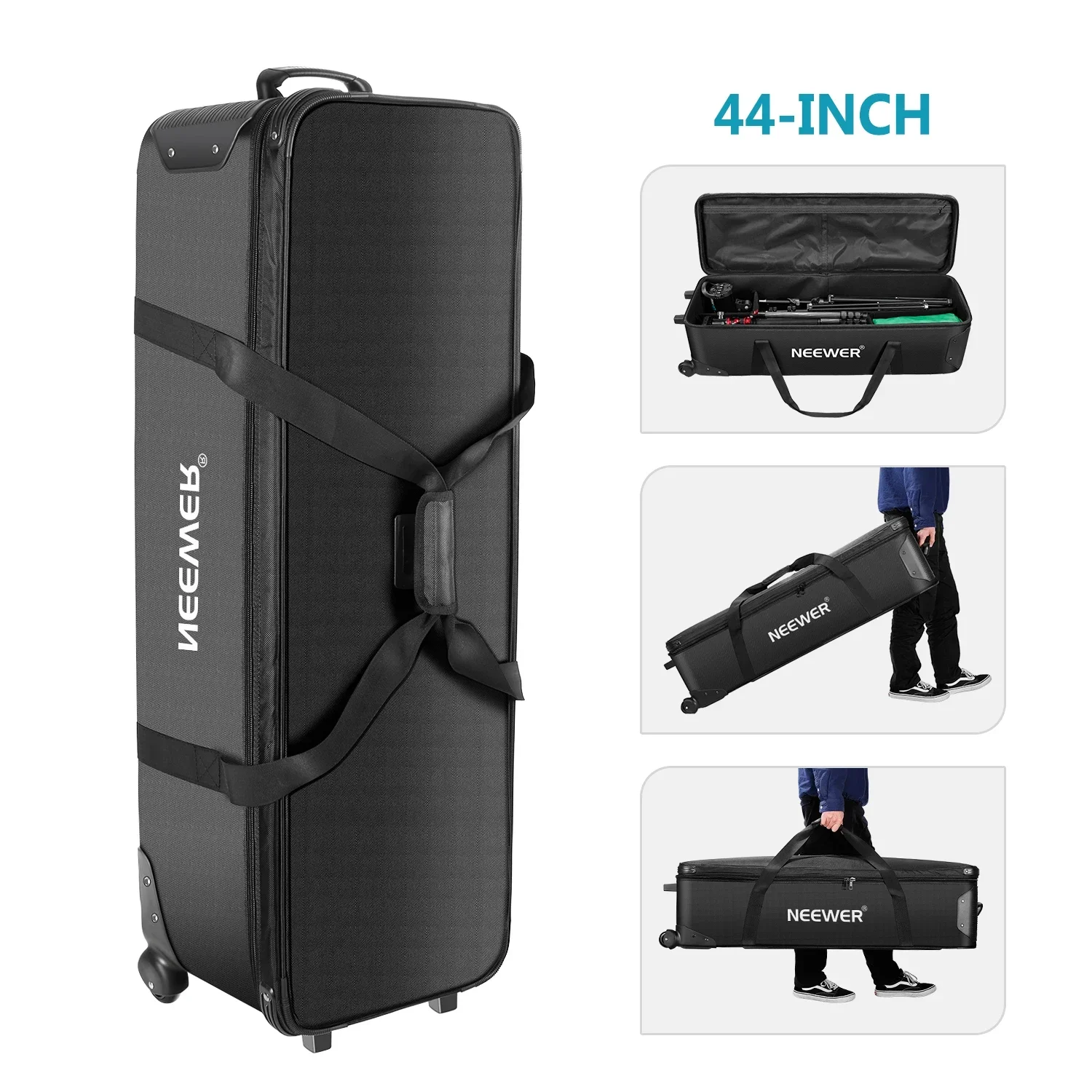 Neewer 44 Inches Rolling Camera Case Detachable Padded Compartment Tripod Case, Waterproof For Camera, Tripod, Flash Light, Lens
Neewer 44 Inches Rolling Camera Case Detachable Padded Compartment Tripod Case, Waterproof For Camera, Tripod, Flash Light, Lens
