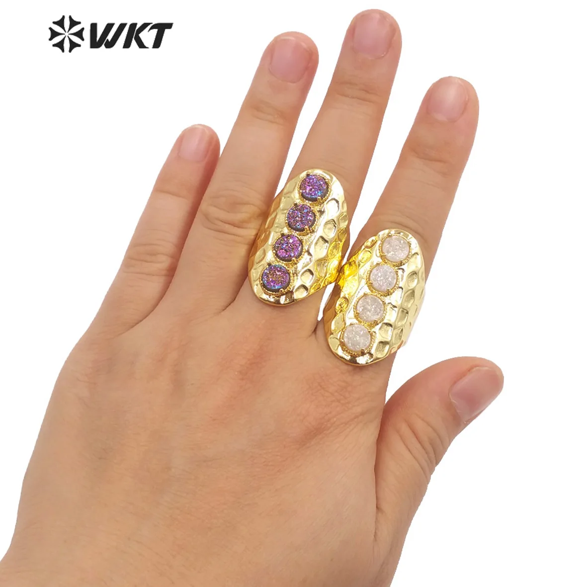 WT-R443 WKT 2023 fashion style druzy agate stone hot SALE women wedding gift Exquisite style gift ring gold-plate ring INS
WT-R443 WKT 2023 fashion style druzy agate stone hot SALE women wedding gift Exquisite style gift ring gold-plate ring INS