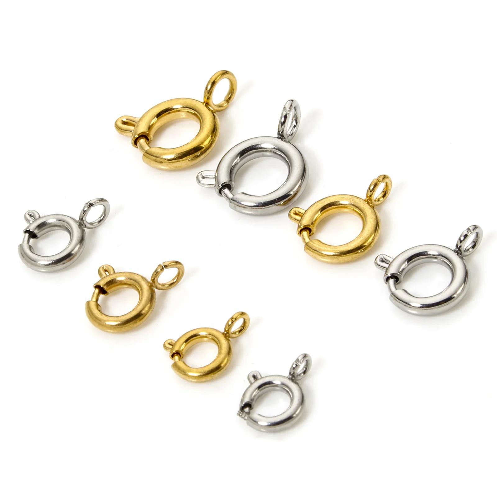 5pcs Stainless Steel Spring Ring Clasps Round Multicolor Charms For Women Hanmade DIY Jewelry Making Necklace Bracelet Findings
5pcs Stainless Steel Spring Ring Clasps Round Multicolor Charms For Women Hanmade DIY Jewelry Making Necklace Bracelet Findings