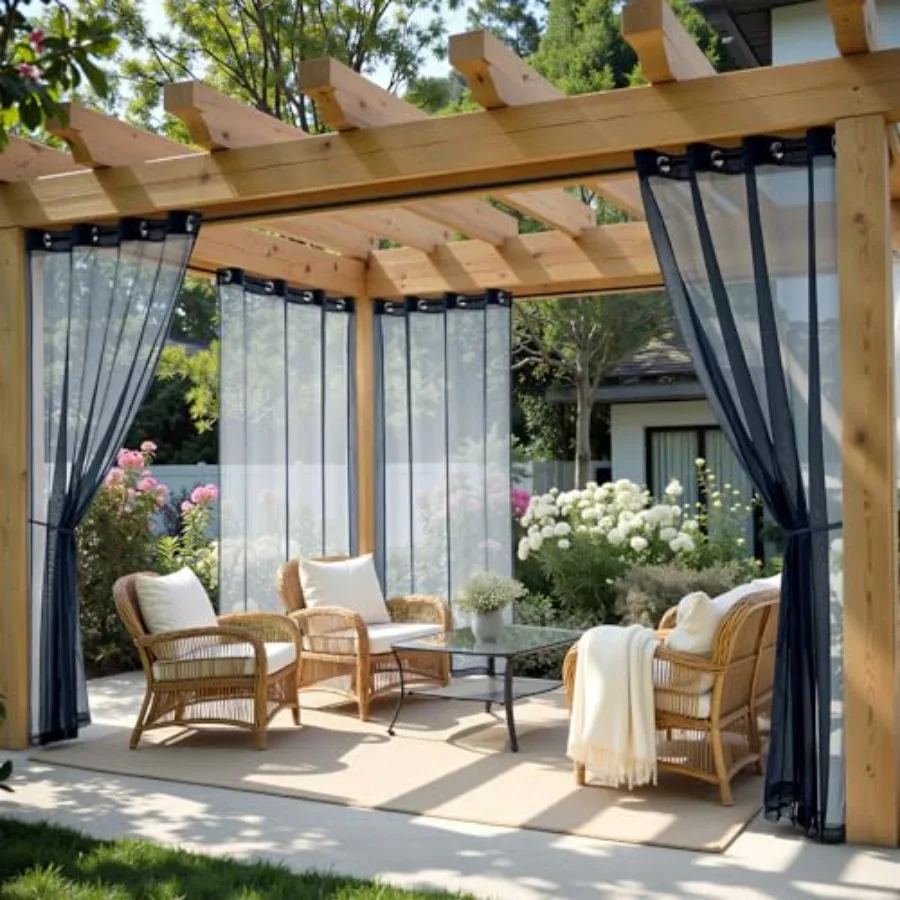 Outdoor Curtain for Patio Waterproof, 4 Panels Grommet Outside Sheer Curtains for Gazebo/Pergola/Cabana/Porch, 54 x 102 Inch Lo
Outdoor Curtain for Patio Waterproof, 4 Panels Grommet Outside Sheer Curtains for Gazebo/Pergola/Cabana/Porch, 54 x 102 Inch Lo