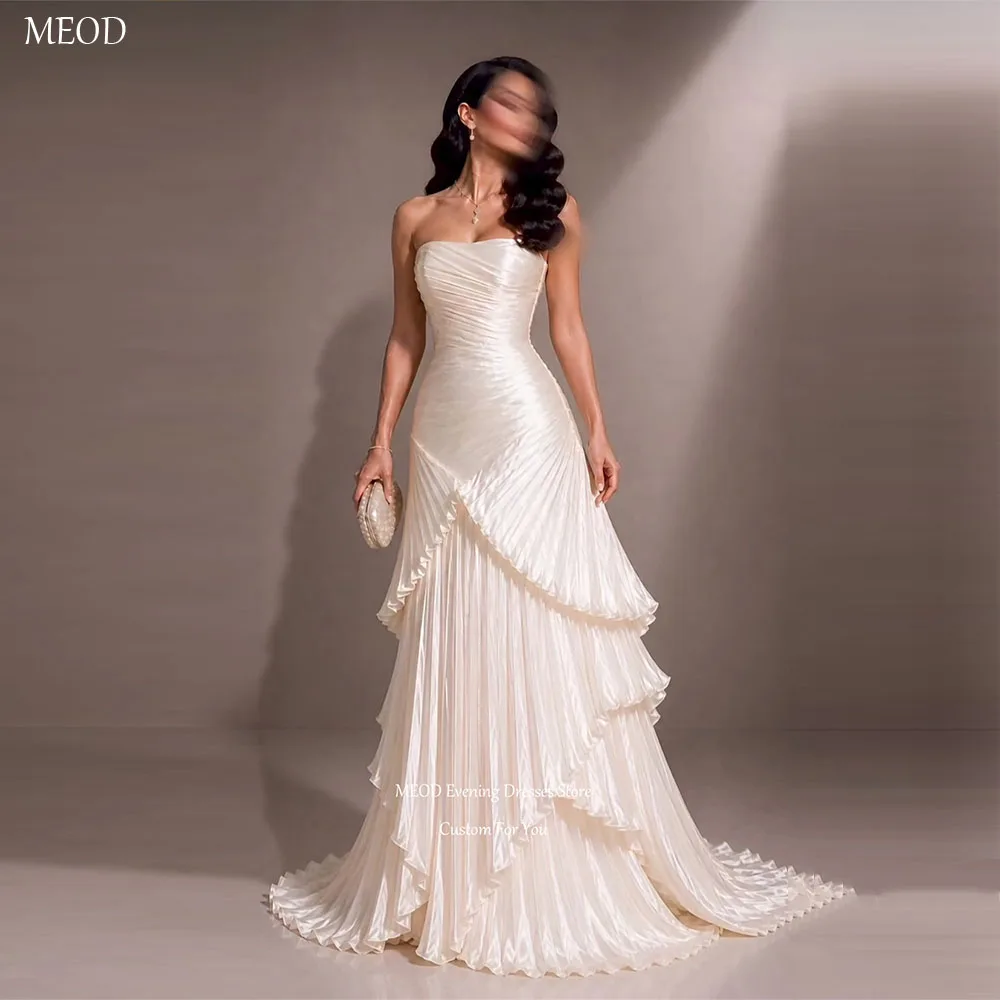 MEOD White Strapless Mermaid Women's Evening Dress Sleeveless Vestidos Elegantes Vintage Tiered Pleated Party Dress Customized
MEOD White Strapless Mermaid Women's Evening Dress Sleeveless Vestidos Elegantes Vintage Tiered Pleated Party Dress Customized