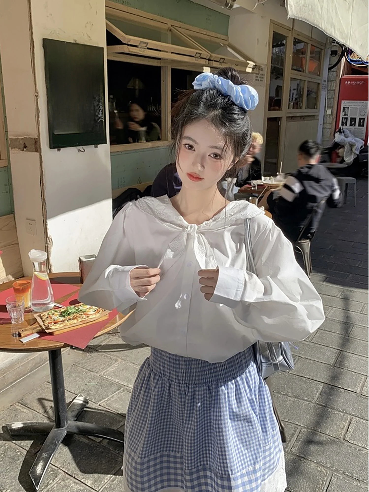 Vanwenwen White Tea Melody Korean Sle Loose Women's irt Knot Top Sweet School Girl Casual Spring Summer
Vanwenwen White Tea Melody Korean Sle Loose Women's irt Knot Top Sweet School Girl Casual Spring Summer