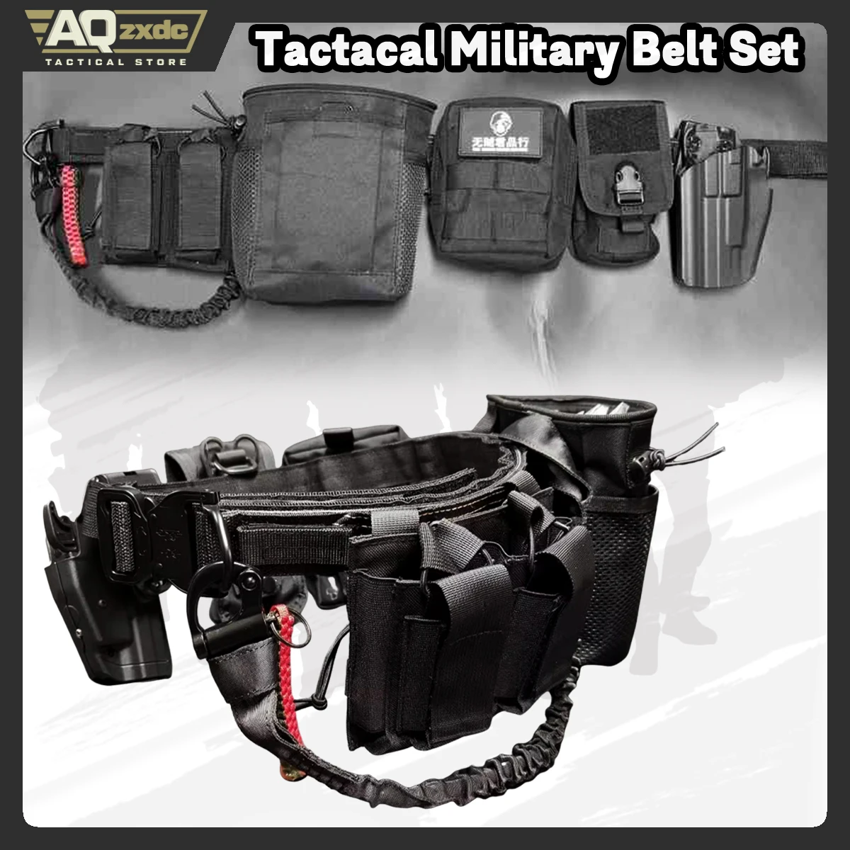 Full Set Of Outdoor Airsoft Belt Set, With Double Magazine Pouch, Phc Recovery Bag, Multi-Function Bag, G17 Quick-Draw Holster
Full Set Of Outdoor Airsoft Belt Set, With Double Magazine Pouch, Phc Recovery Bag, Multi-Function Bag, G17 Quick-Draw Holster