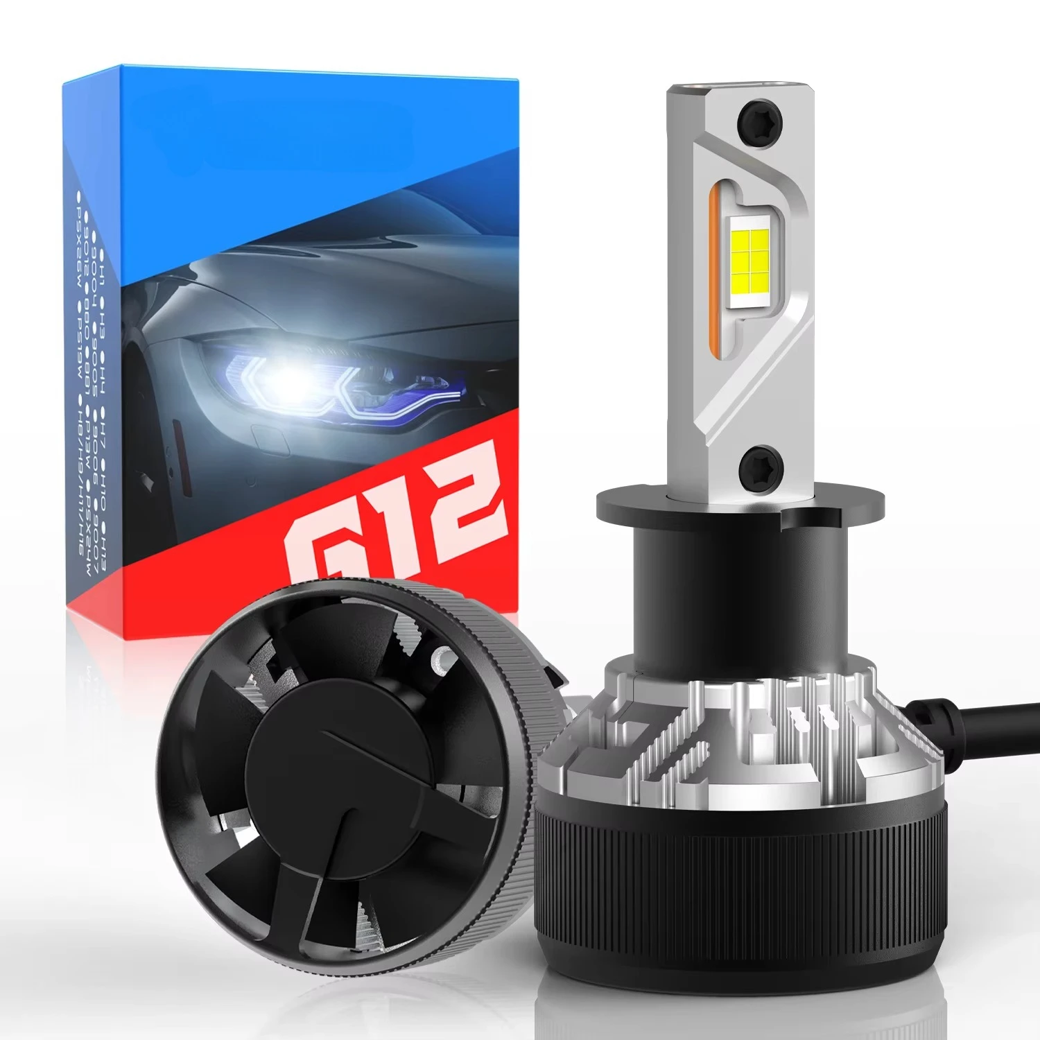 High Quality G12 Car Headlight H1 H3 H4 H8 H9 H11 H16 55W 6500k Cool White Canbus Error Free H3 LED Headlight Bulb
High Quality G12 Car Headlight H1 H3 H4 H8 H9 H11 H16 55W 6500k Cool White Canbus Error Free H3 LED Headlight Bulb