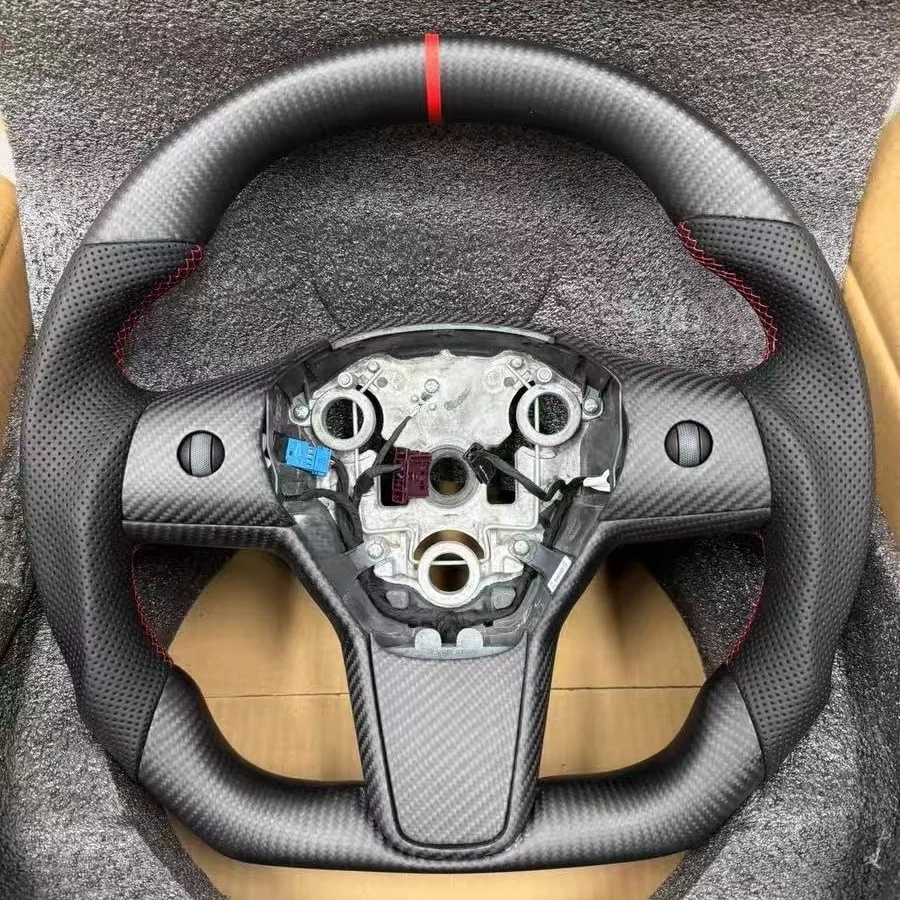Matte Carbon Fiber Steering Black Leather for Tesla Model Y 2017-2023 Model 3 Automotive Interior Accessories
Matte Carbon Fiber Steering Black Leather for Tesla Model Y 2017-2023 Model 3 Automotive Interior Accessories