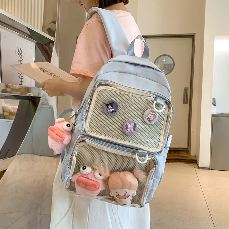 Японский кавайный женский рюкзак 2024, модный прозрачный рюкзак, Женский вместительный рюкзак, школьные сумки для студентов колледжа JK
Японский кавайный женский рюкзак 2024, модный прозрачный рюкзак, Женский вместительный рюкзак, школьные сумки для студентов колледжа JK