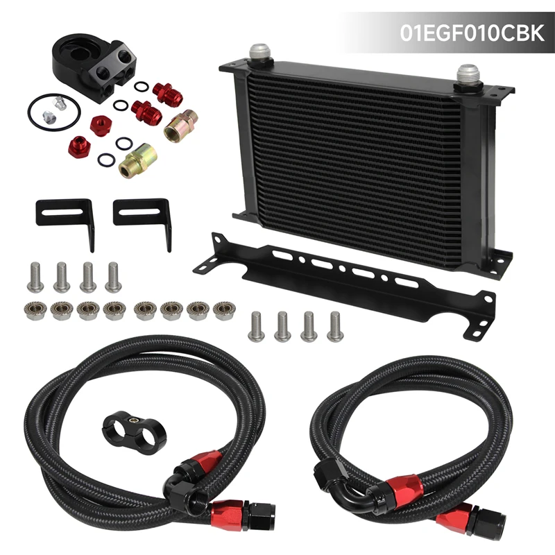 28 Row 248mm AN10 7/8"-14 UNF Universal Engine Oil Cooler w/Bracket + Aluminum Filter Adapter Kit Blue/Black
28 Row 248mm AN10 7/8"-14 UNF Universal Engine Oil Cooler w/Bracket + Aluminum Filter Adapter Kit Blue/Black