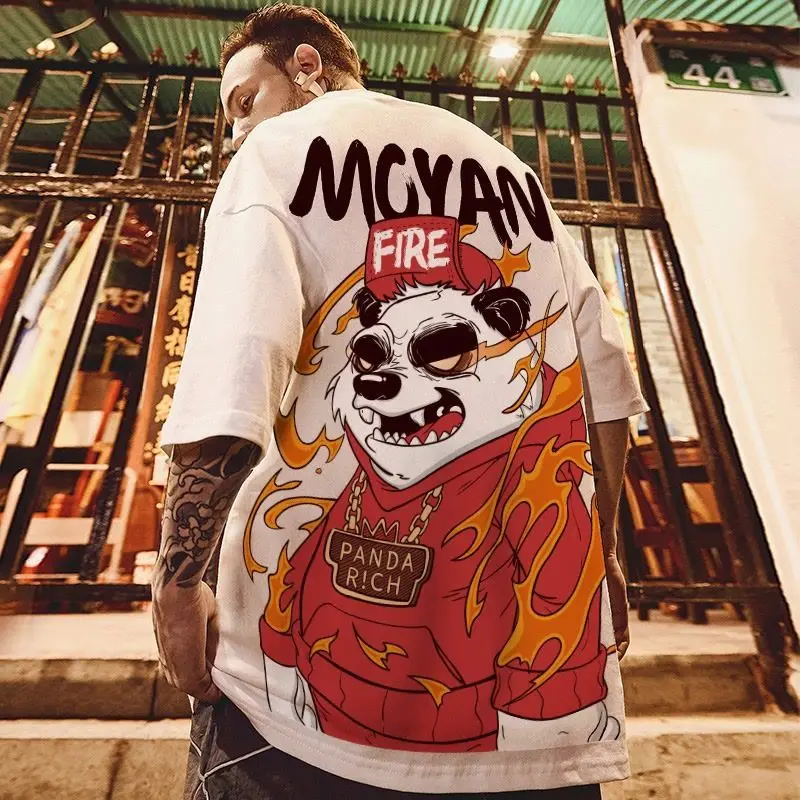 Oversize Short Sleeve T-Shirt Men's Cotton Printed Panda Summer Casual round Neck Top Youthful Style Anti-Pilling Chinese Trend
Oversize Short Sleeve T-Shirt Men's Cotton Printed Panda Summer Casual round Neck Top Youthful Style Anti-Pilling Chinese Trend