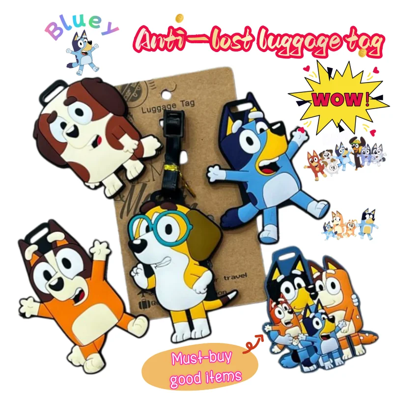 Bluey Bingo Bandit New Creative Personality Luggage Tag Cartoon Cute Anti-loss Identification Card Boarding Checking Travel Mark
Bluey Bingo Bandit New Creative Personality Luggage Tag Cartoon Cute Anti-loss Identification Card Boarding Checking Travel Mark