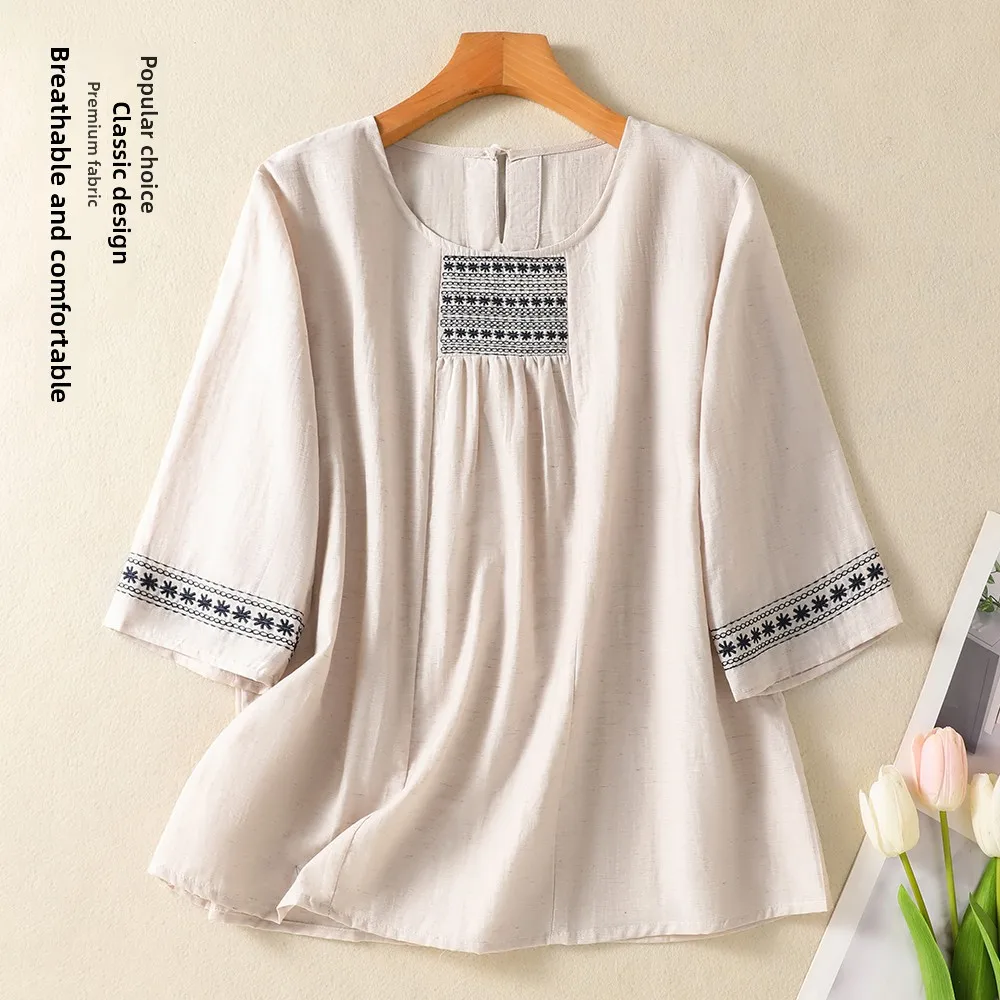 plus Size Women's T-Shirt Embroidered Slimming Base Layer Belly Cover Fashionable Summer New Arrival round Neck Short Sleeve
plus Size Women's T-Shirt Embroidered Slimming Base Layer Belly Cover Fashionable Summer New Arrival round Neck Short Sleeve
