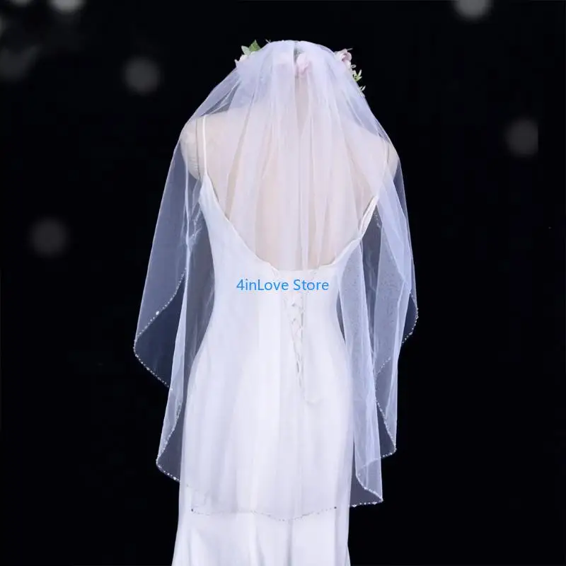 T4MD Wedding Bridal Veil with Comb Wedding Hair Accessories for Brides 1 Tier with Beaded Props for Photo Taking
T4MD Wedding Bridal Veil with Comb Wedding Hair Accessories for Brides 1 Tier with Beaded Props for Photo Taking