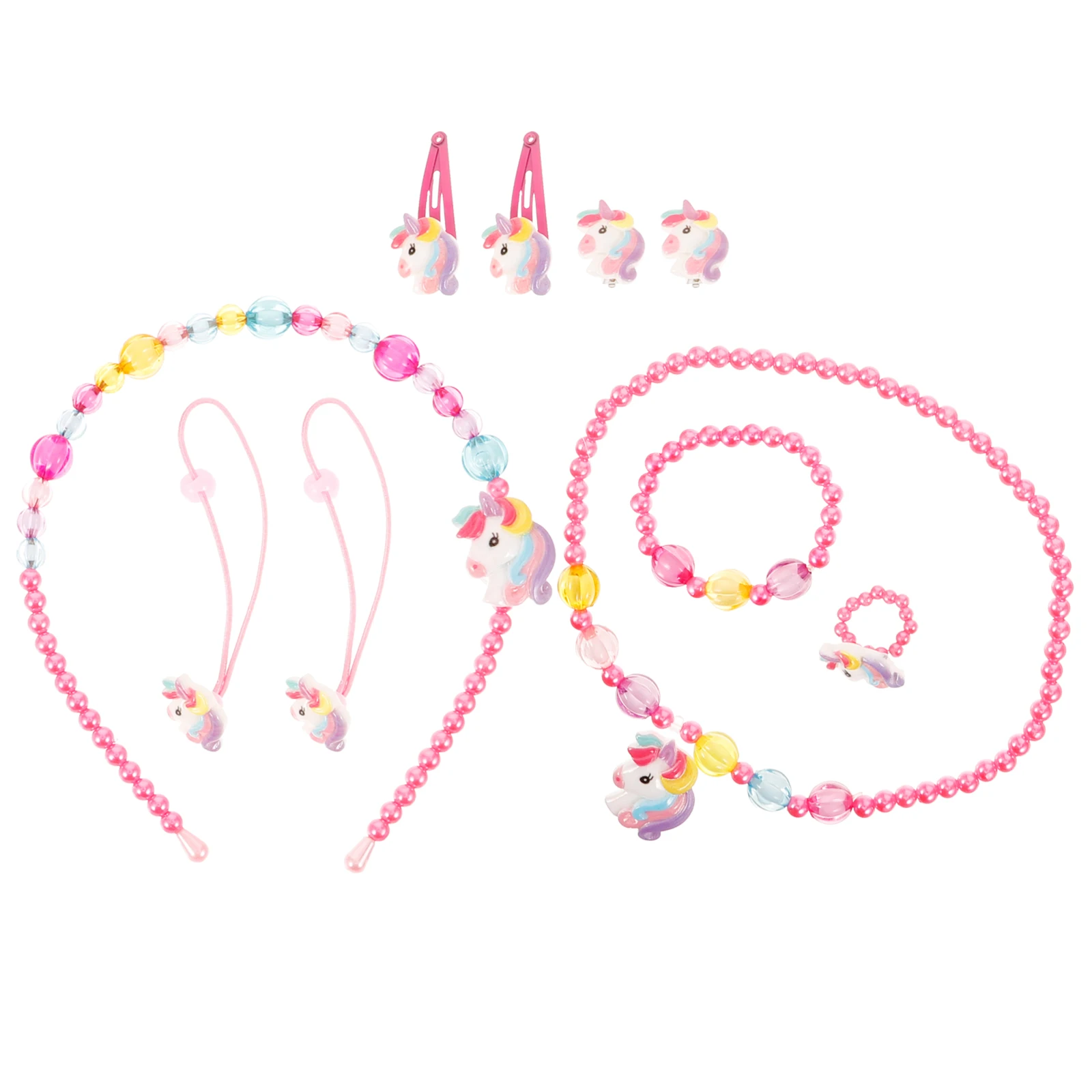 Children's Necklace Set Hair Rings Pendant Jewelry for Girls Plastic Accessories Beaded Bracelets
Children's Necklace Set Hair Rings Pendant Jewelry for Girls Plastic Accessories Beaded Bracelets