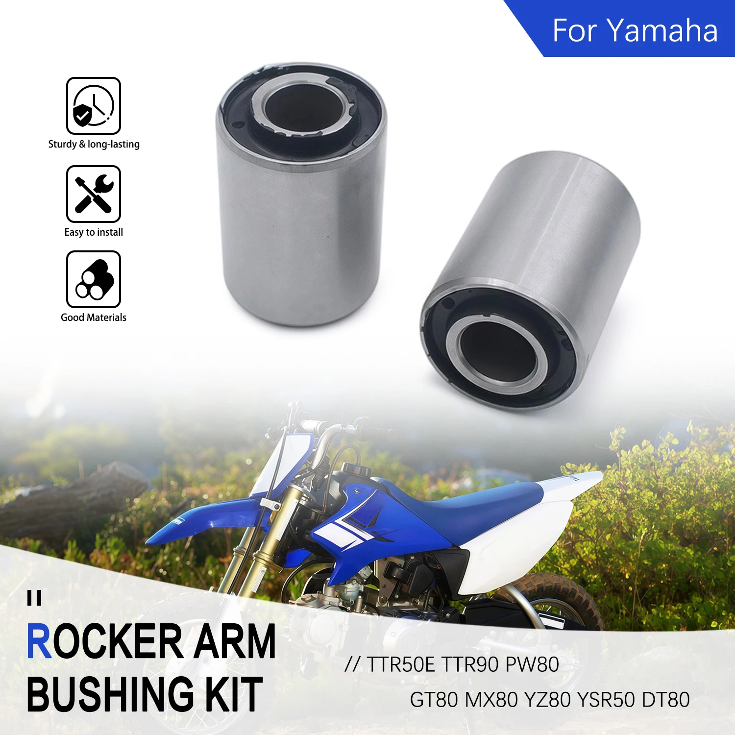 Motorcycle Part 2x Swingarm Bushings Kit Motorcycle Parts For Yamaha YLLCM RS100 YG5T/YG5S DT80 YSR50 YZ80 TTR90E TTR90 TTR50E
Motorcycle Part 2x Swingarm Bushings Kit Motorcycle Parts For Yamaha YLLCM RS100 YG5T/YG5S DT80 YSR50 YZ80 TTR90E TTR90 TTR50E