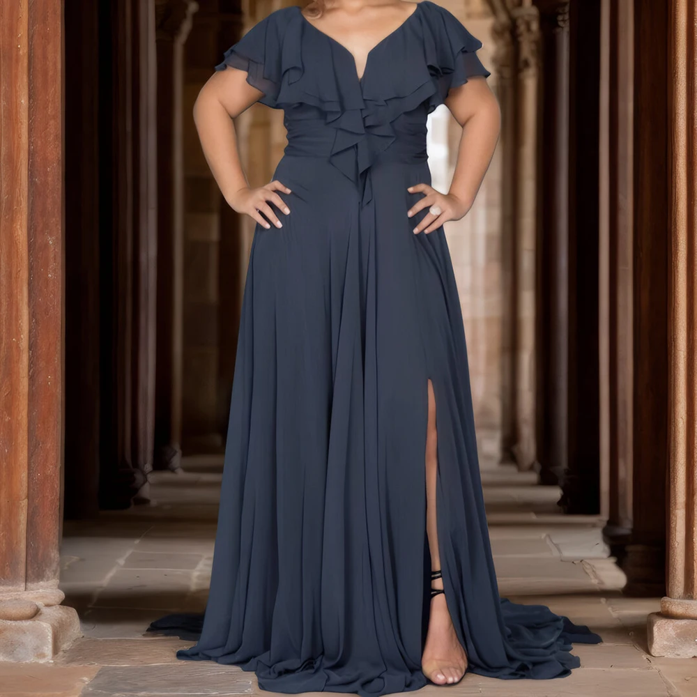 Women’s Plus Size Tiered Ruffle Dress Elegant V-Neck Short Sleeves High Waist Summer Split Maxi Dresses Party Evening Vestidos
Women’s Plus Size Tiered Ruffle Dress Elegant V-Neck Short Sleeves High Waist Summer Split Maxi Dresses Party Evening Vestidos