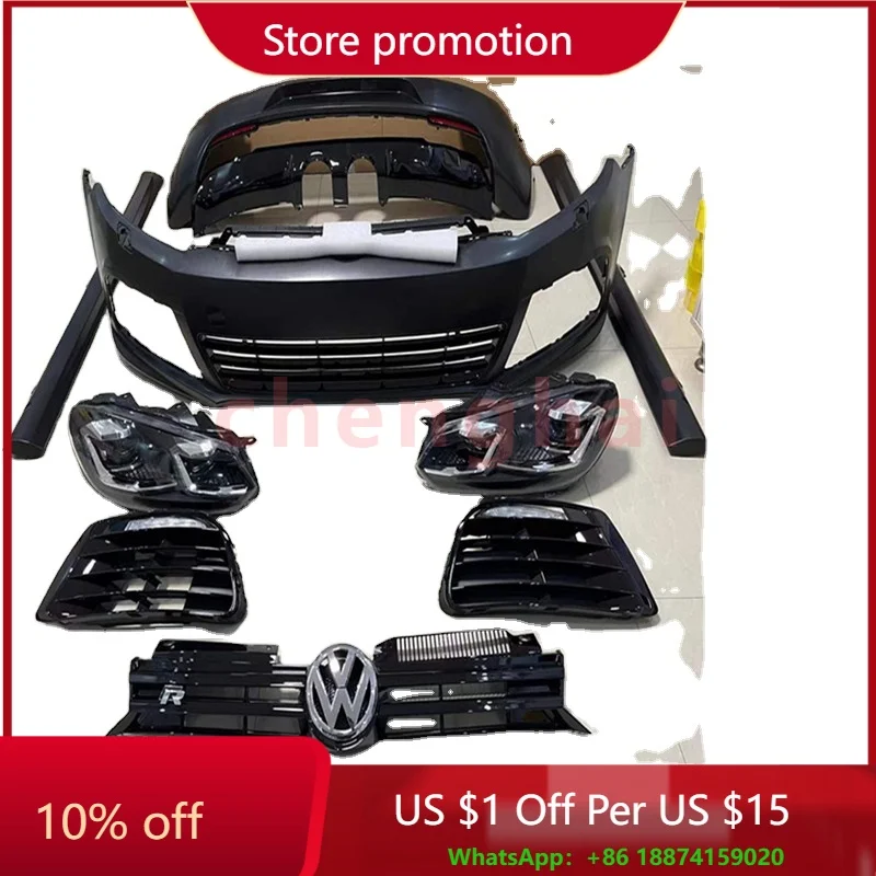 Полный кузовный комплект на 2009-2012 годы Volkswagen VW Golf 6 Golf VI R20 MK6 R20 в стиле с фарой и дневными огнями 
Полный кузовный комплект на 2009-2012 годы Volkswagen VW Golf 6 Golf VI R20 MK6 R20 в стиле с фарой и дневными огнями