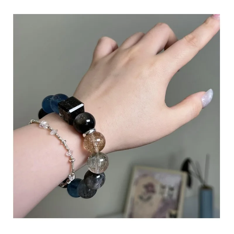 Deep Sea Flash Aquamarine Artificial Crystal Bracelet Black Hair Crystal Gold Hair Crystal High Quality Unique Exquisite Versati
Deep Sea Flash Aquamarine Artificial Crystal Bracelet Black Hair Crystal Gold Hair Crystal High Quality Unique Exquisite Versati