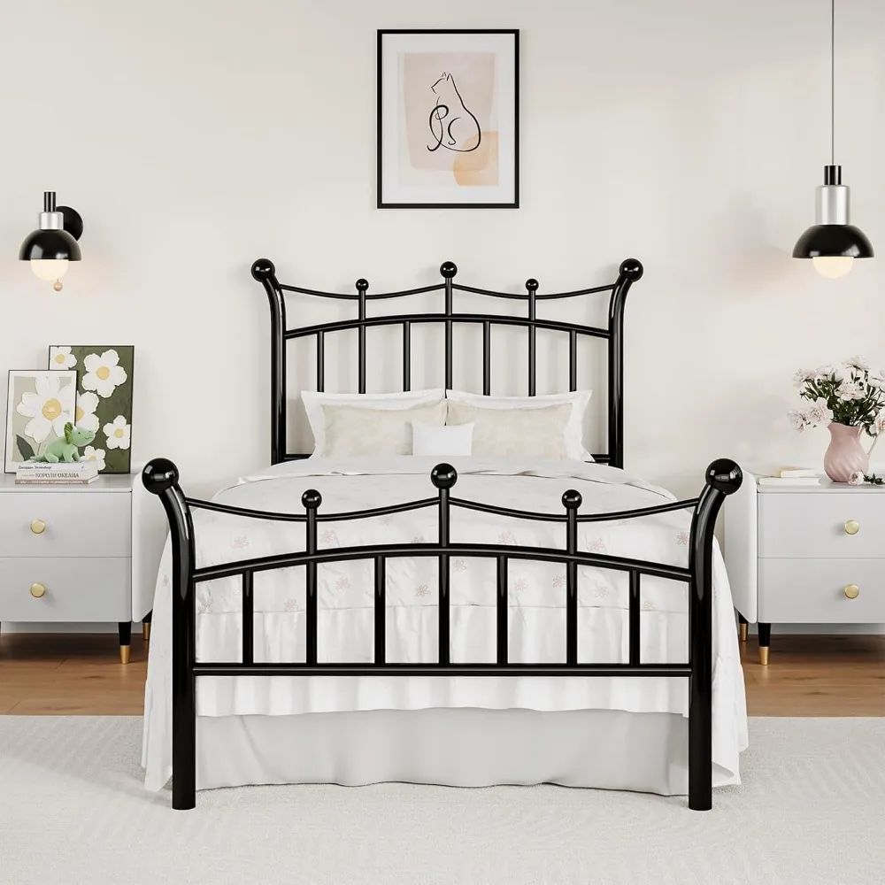 Metal Bed Frame with Crown Headboard & Footboard/Heavy Duty/No Box Spring/Easy Assembly, Bed Bases & Frames
Metal Bed Frame with Crown Headboard & Footboard/Heavy Duty/No Box Spring/Easy Assembly, Bed Bases & Frames