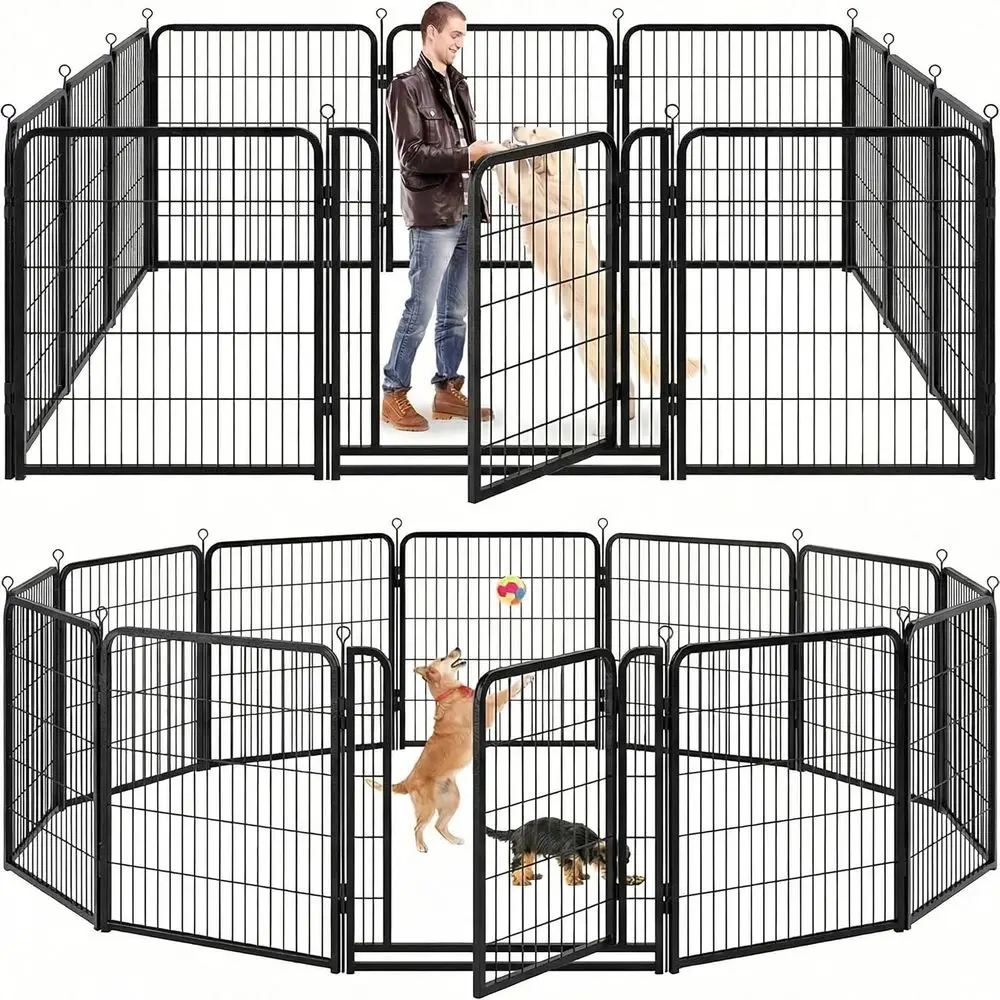 Outdoor Heavy-Duty 12-Panel Dog Playpen with 40 Anti-Rust Height, Portable for Camping and Yard Use, 79 Sq. Ft., Black
Outdoor Heavy-Duty 12-Panel Dog Playpen with 40 Anti-Rust Height, Portable for Camping and Yard Use, 79 Sq. Ft., Black
