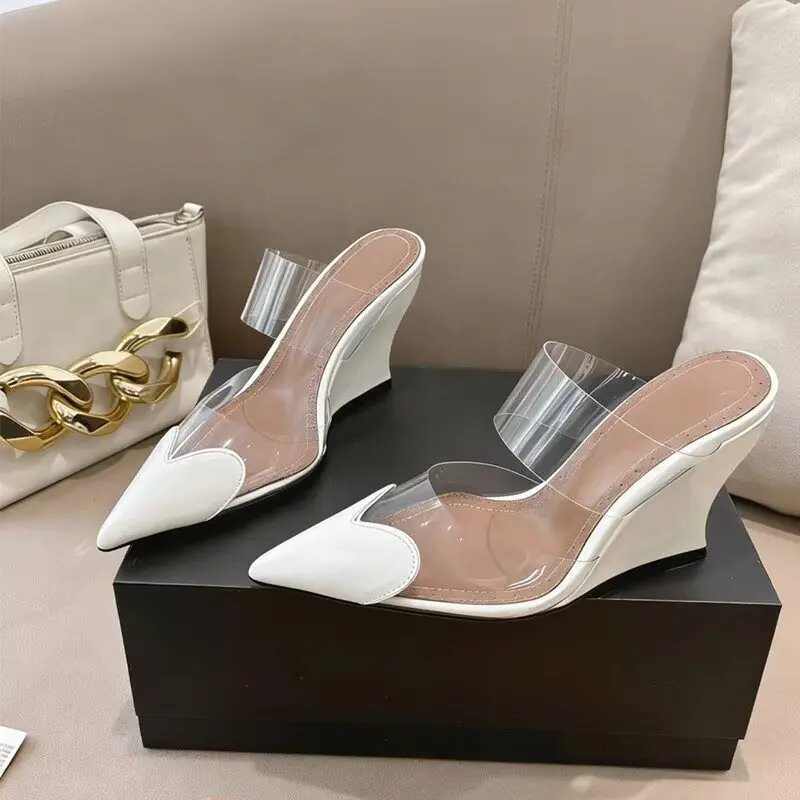 Designer Brand Original Love Slope Heel Transparent Baotou Sandals Women's Pointed High Heels Slippers
Designer Brand Original Love Slope Heel Transparent Baotou Sandals Women's Pointed High Heels Slippers