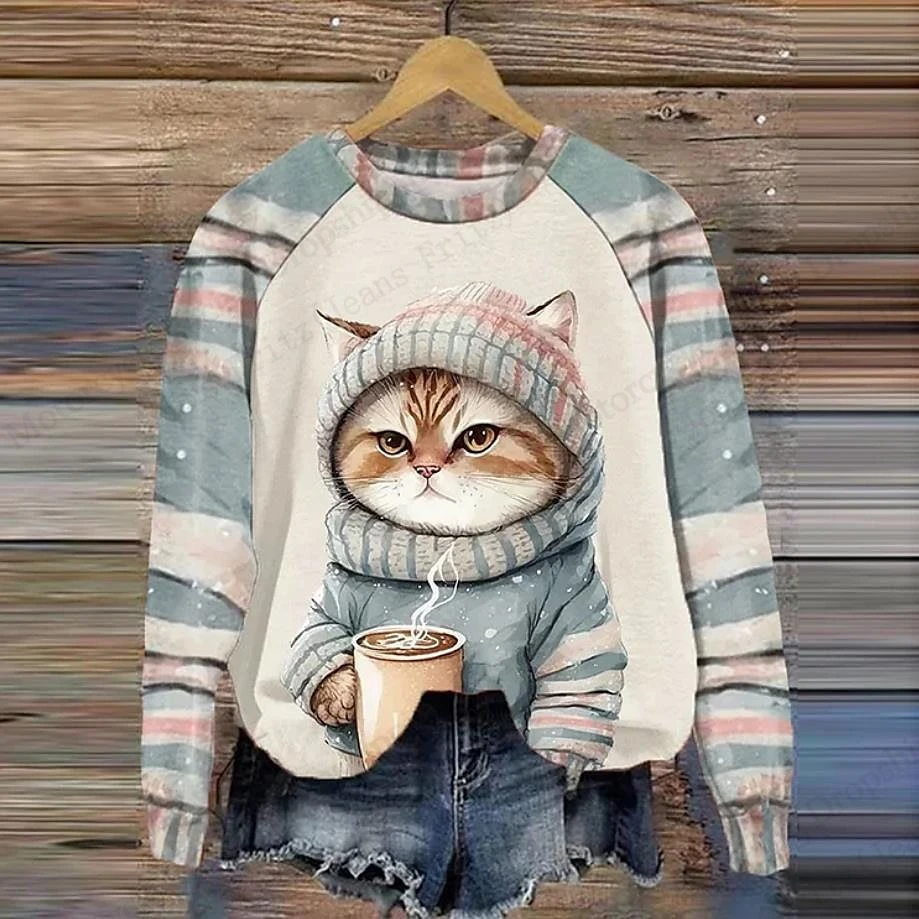 Funny Cartoon Cat Kitten Sweatshirts Animal 3D Print Women's Casual Raglan Long Sleeve Pullovers Harajuku Tops Female Clothing
Funny Cartoon Cat Kitten Sweatshirts Animal 3D Print Women's Casual Raglan Long Sleeve Pullovers Harajuku Tops Female Clothing