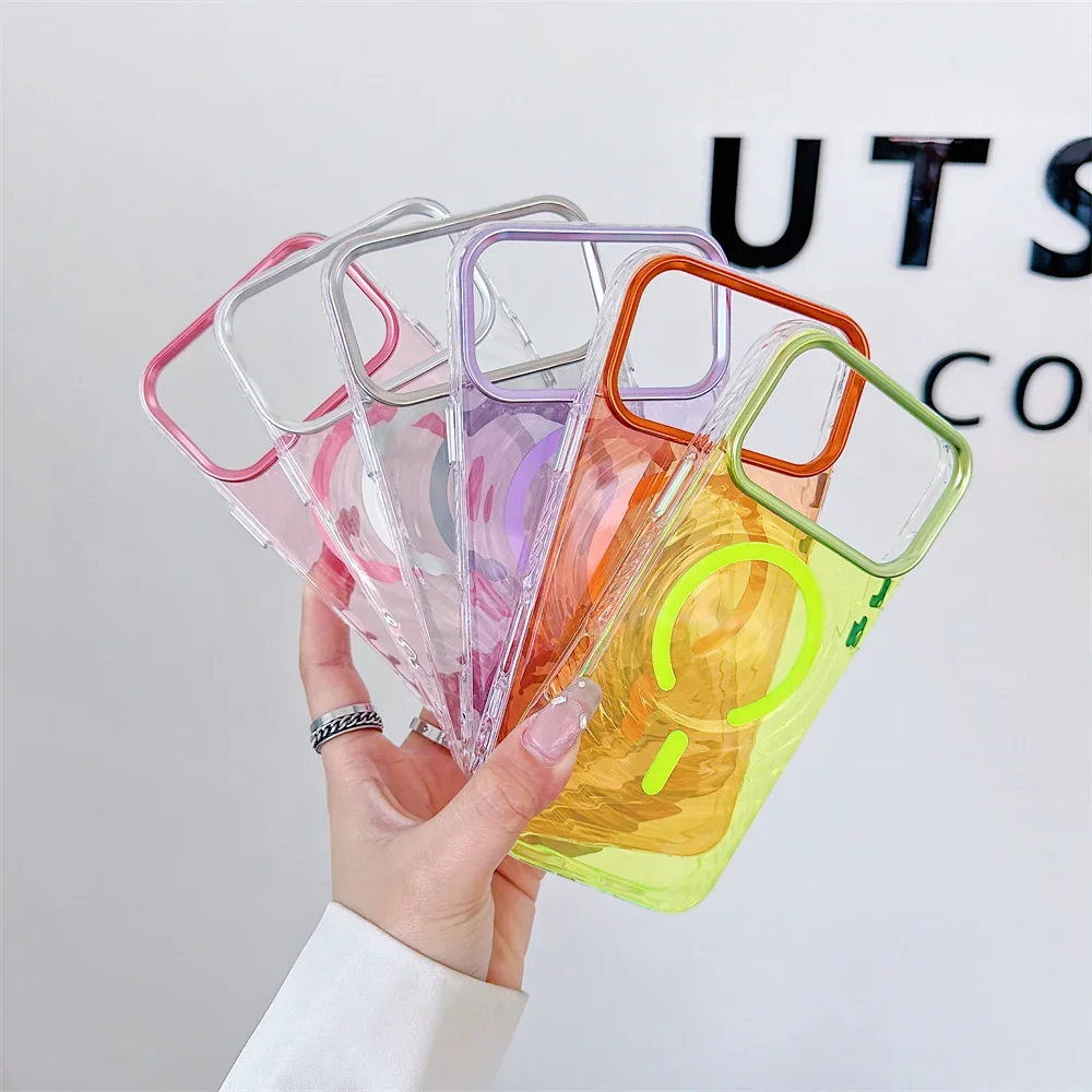 Luxury Transparent Rippling Waves IMD Magnetic For Magsafe Cases For Apple iPhone 17 16 15 14 Pro Max 13 Shockproof Clear Cover
Luxury Transparent Rippling Waves IMD Magnetic For Magsafe Cases For Apple iPhone 17 16 15 14 Pro Max 13 Shockproof Clear Cover