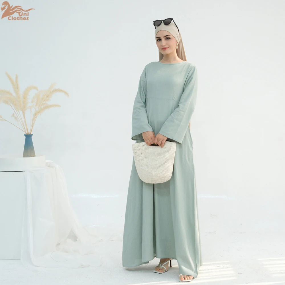 Ramadan Arabic Muslim Woman Modest Dress Elegant Dubai Linen Abaya Islam Vacation Travel Outfit Fashion Solid Turkey Robe 2025
Ramadan Arabic Muslim Woman Modest Dress Elegant Dubai Linen Abaya Islam Vacation Travel Outfit Fashion Solid Turkey Robe 2025