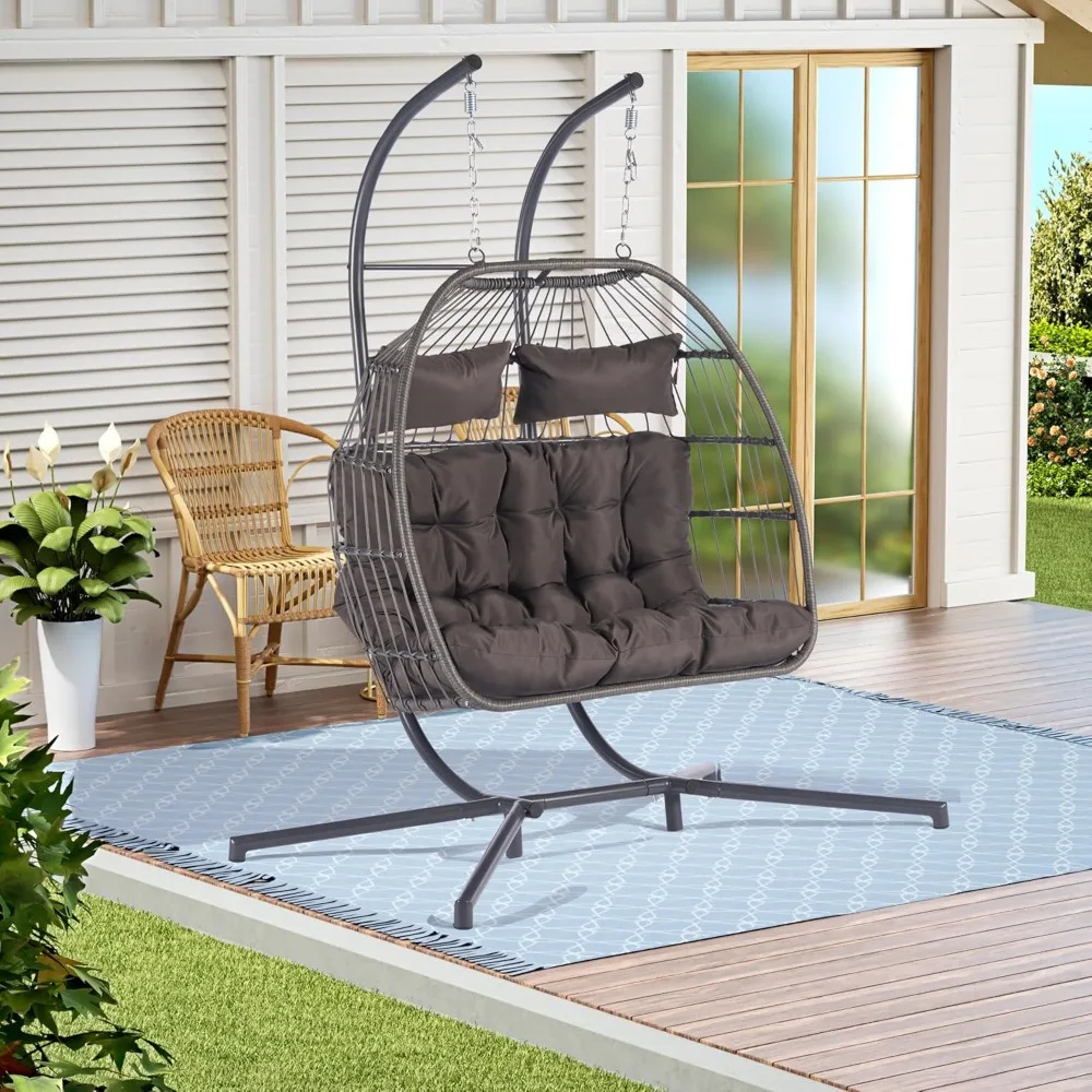 Double Egg Chair with Stand Hanging Indoor Outdoor Wicker Rattan Patio Basket Egg Swing Chair Hammock Egg Chairs with UV Resista
Double Egg Chair with Stand Hanging Indoor Outdoor Wicker Rattan Patio Basket Egg Swing Chair Hammock Egg Chairs with UV Resista