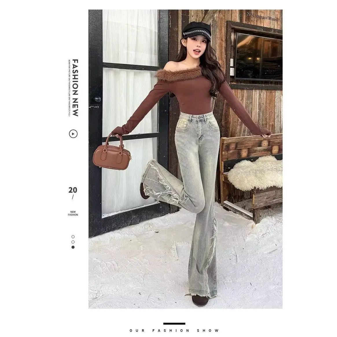 High Waist Bell Bottom Jeans Women's Spring 2026 New American Ruffle Hem Denim Pants Casual Straight Leg Trousers
High Waist Bell Bottom Jeans Women's Spring 2026 New American Ruffle Hem Denim Pants Casual Straight Leg Trousers