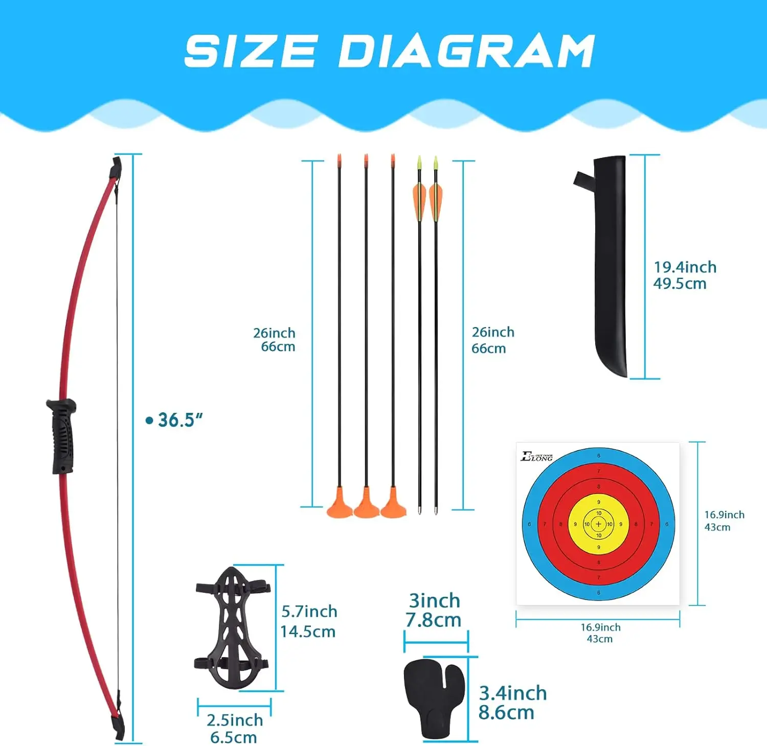 Recurve Bow and Arrow Set Outdoor Junior Archery Beginner Training Includes 8 Arrows, Armguard, Quiver, Target Face, Finger Tab
Recurve Bow and Arrow Set Outdoor Junior Archery Beginner Training Includes 8 Arrows, Armguard, Quiver, Target Face, Finger Tab