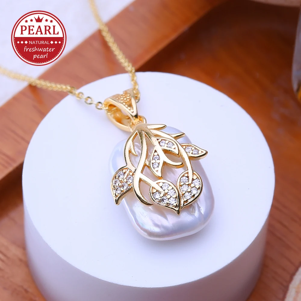 FENASY Natural Freshwater Big Baroque Pearl Pendant Necklaces For Women Girls Fashion Gold Color Pendant Wedding Jewelry
FENASY Natural Freshwater Big Baroque Pearl Pendant Necklaces For Women Girls Fashion Gold Color Pendant Wedding Jewelry