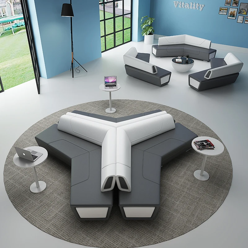 Modern Office Shaped Genuine Leather Sofa Simplified Hotel Lobby Reception Hall Leisure Area Combination
Modern Office Shaped Genuine Leather Sofa Simplified Hotel Lobby Reception Hall Leisure Area Combination