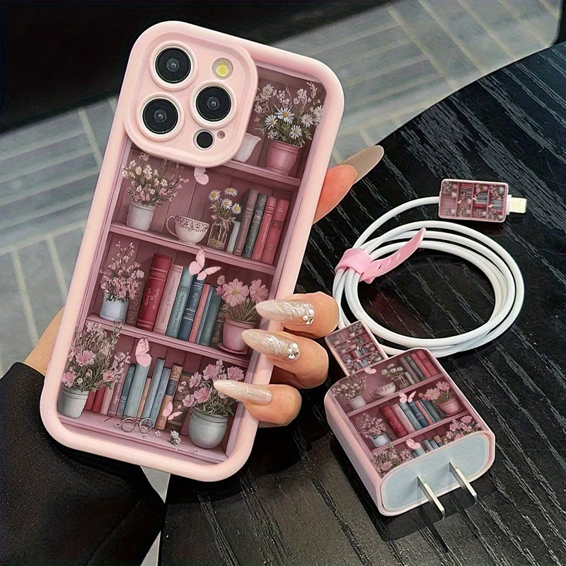 Pink bookshelf pattern phone case for iPhone 17 16 15 14 13 12 11 Pro/ Max/Plus shock-proof rear cover anti-fingerprint
Pink bookshelf pattern phone case for iPhone 17 16 15 14 13 12 11 Pro/ Max/Plus shock-proof rear cover anti-fingerprint