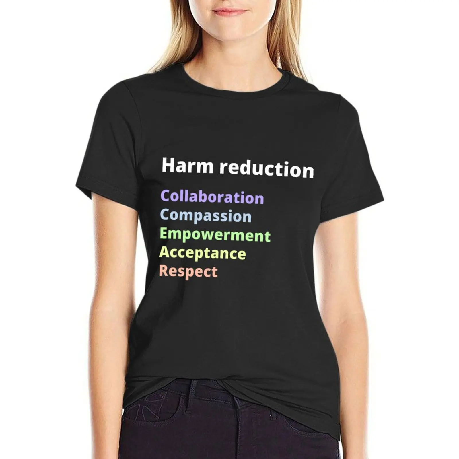 Harm Reduction Model T-Shirt summer top cute tops vintage clothes Blouse white t shirts for Women
Harm Reduction Model T-Shirt summer top cute tops vintage clothes Blouse white t shirts for Women