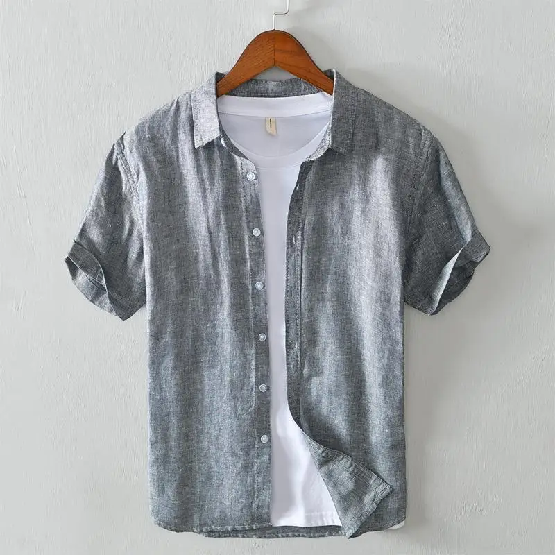 Cotton Linen Men's Short Sleeve Shirt Thin Youth Easy Care Summer Lightweight Classic Style Pure Color Casual Business Shirt
Cotton Linen Men's Short Sleeve Shirt Thin Youth Easy Care Summer Lightweight Classic Style Pure Color Casual Business Shirt