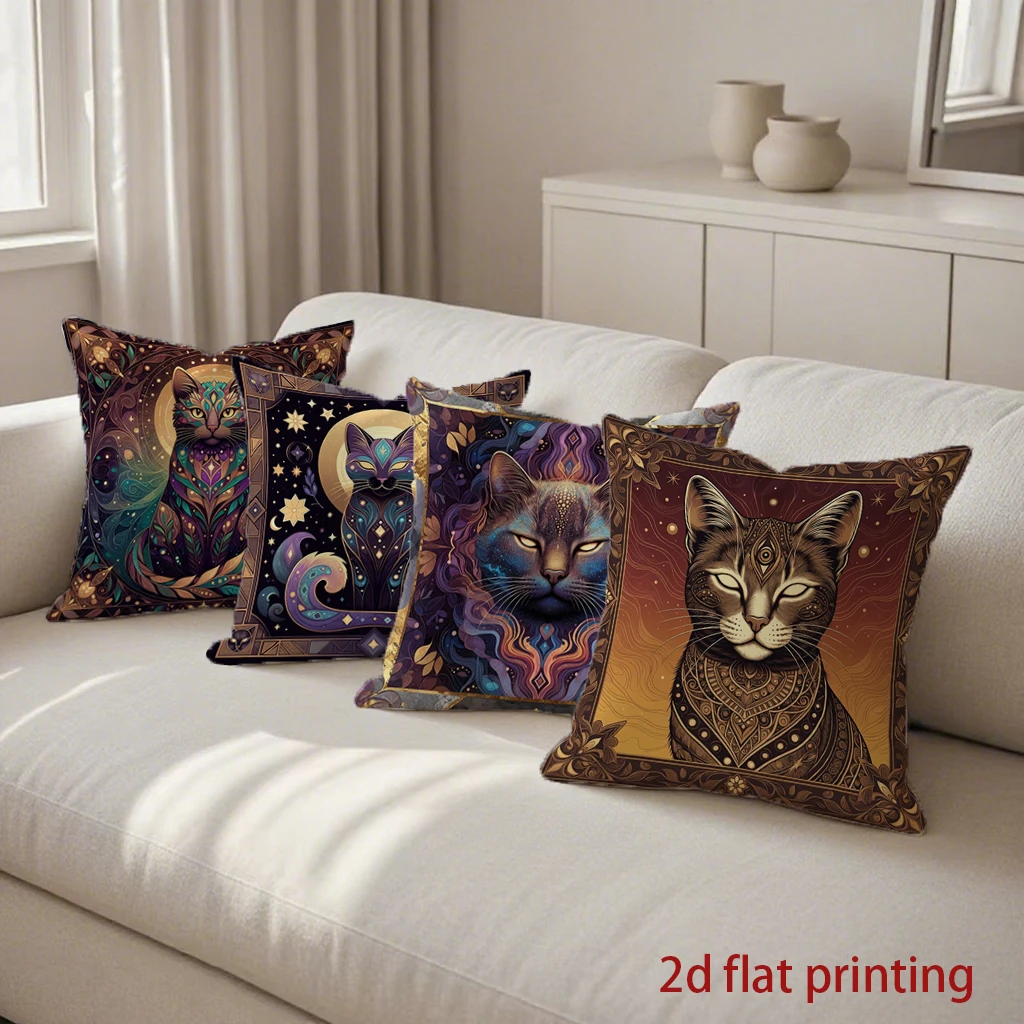 Очаровательные декоративные подушки с изображением кошек для уютных помещений, чехол для подушки с рисунком, подходит для дивана, спальни, автомобиля.
Очаровательные декоративные подушки с изображением кошек для уютных помещений, чехол для подушки с рисунком, подходит для дивана, спальни, автомобиля.