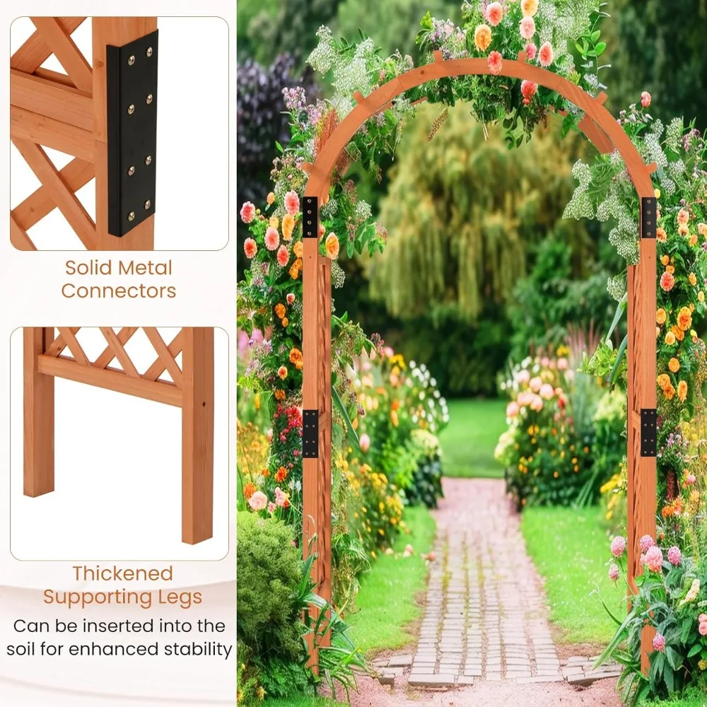 7.7FT Wooden Garden Arbor Trellis, Outdoor Pergola Arch with Climbing Plant Support, Wood Wedding Arch for, Customized
7.7FT Wooden Garden Arbor Trellis, Outdoor Pergola Arch with Climbing Plant Support, Wood Wedding Arch for, Customized